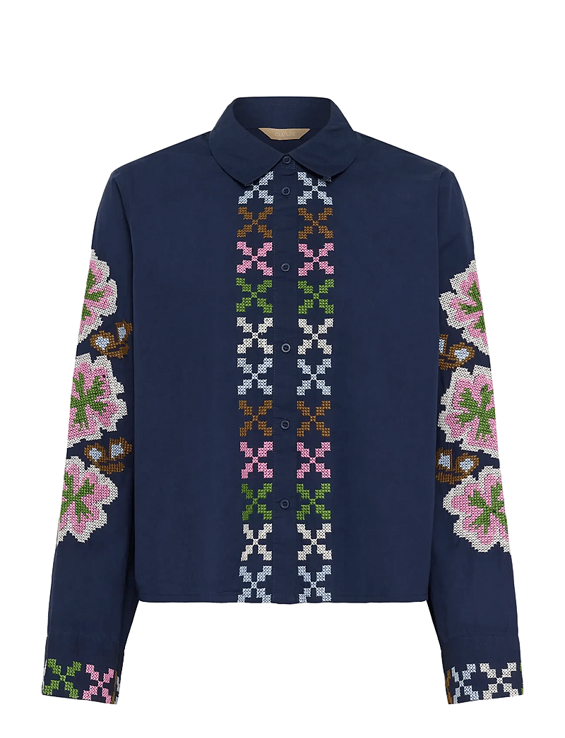 Culture - CUbreezy Shirt - langärmlige hemden - dress blues - 1