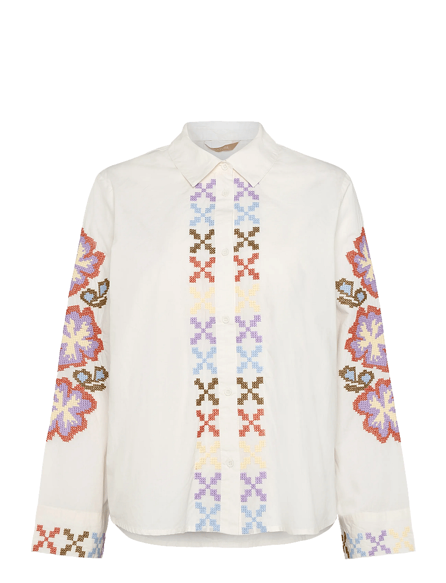 Culture - CUbreezy Shirt - long-sleeved shirts - spring gardenia/violet - 0