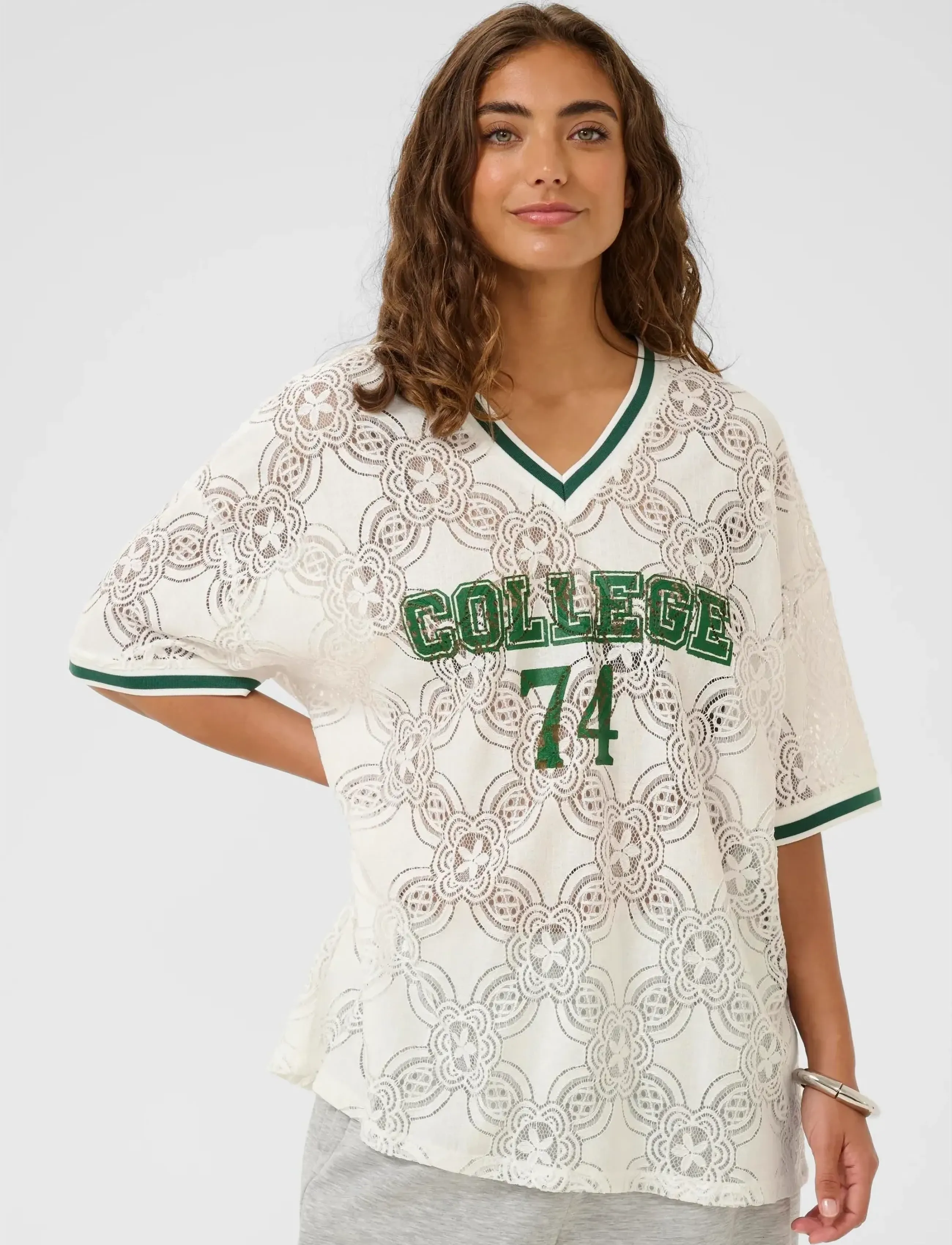 Culture Cucollege Olu Tshirt, XXL, White, T-Shirts & Toppe > Kortærmede, Dame