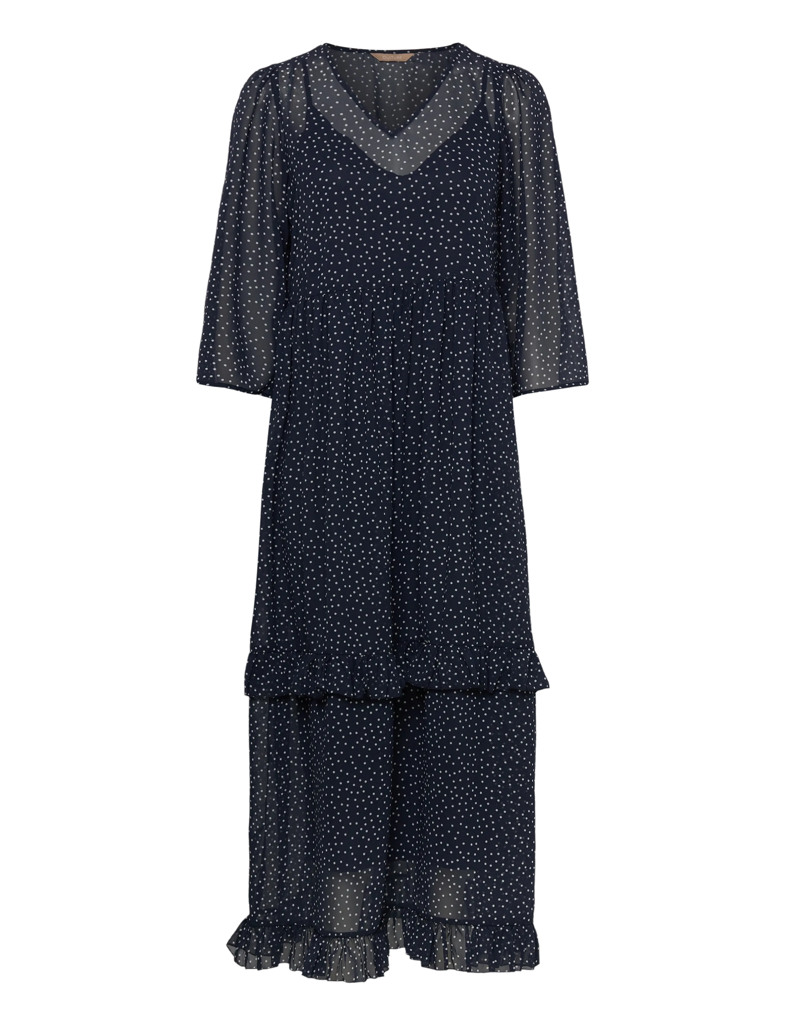 Culture CUalita Dress - Kleider - DRESS BLUES/WHITE DOTS / navy