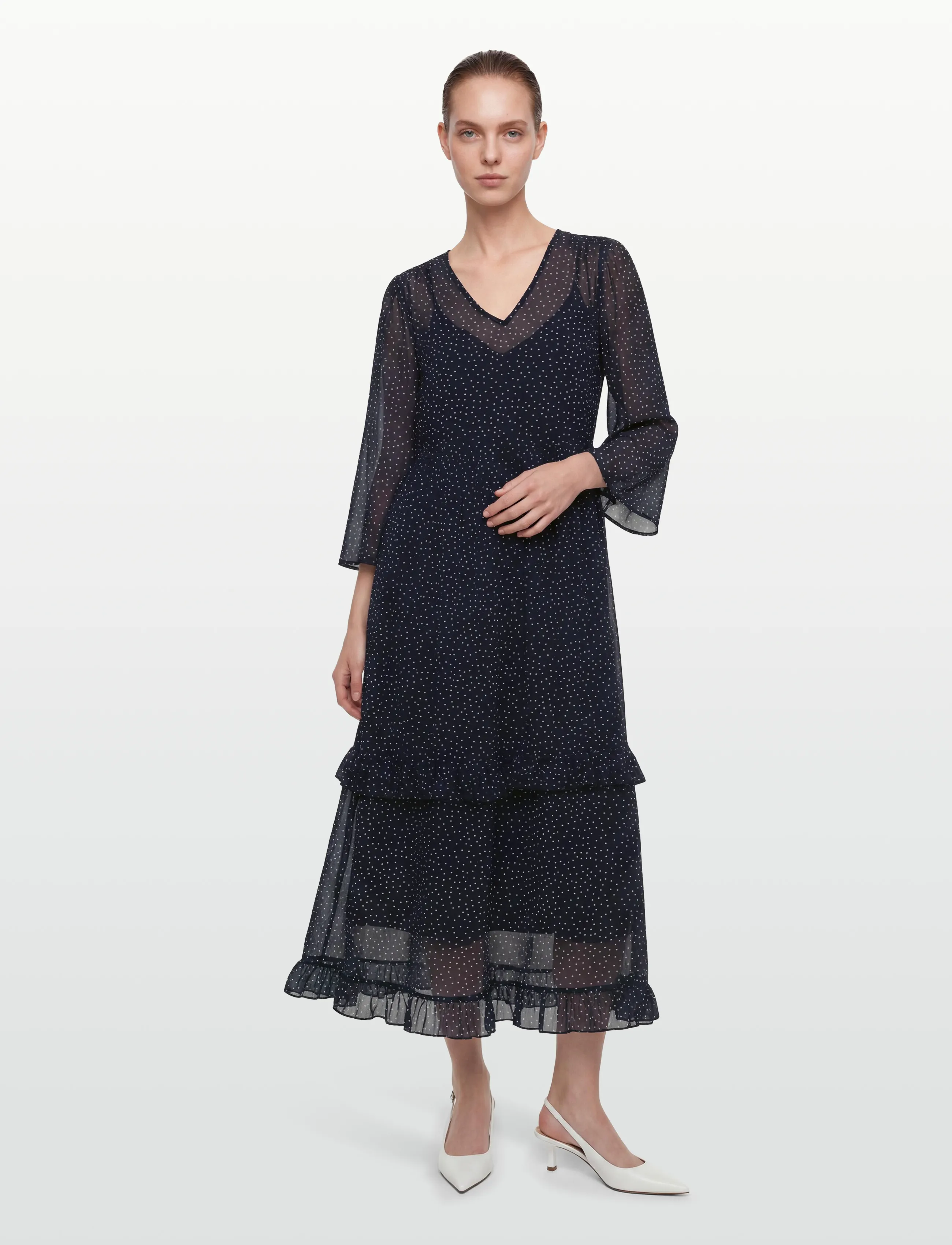 Culture CUalita Dress - Last chance - DRESS BLUES/WHITE DOTS / navy