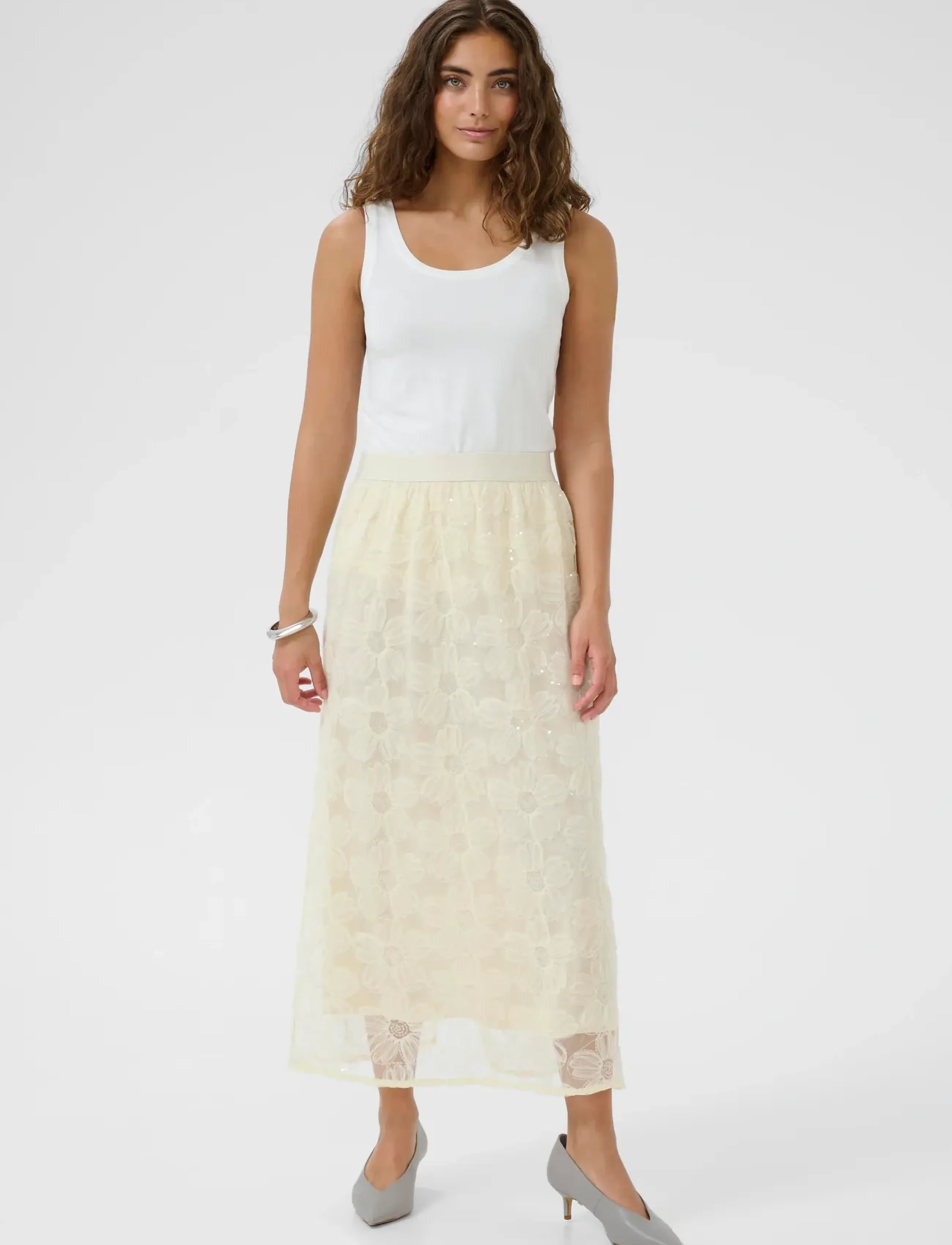 Culture - CUmera Skirt - midihameet - lemon meringue - 3