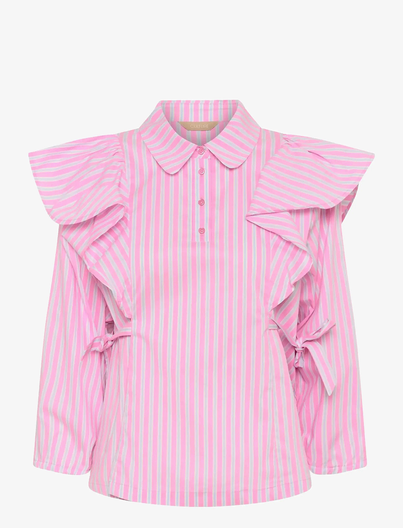 Culture - CUart Blouse - langermede bluser - pink stripe - 1