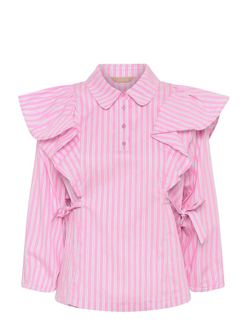 Culture - CUart Blouse - langærmede bluser - pink stripe - 1