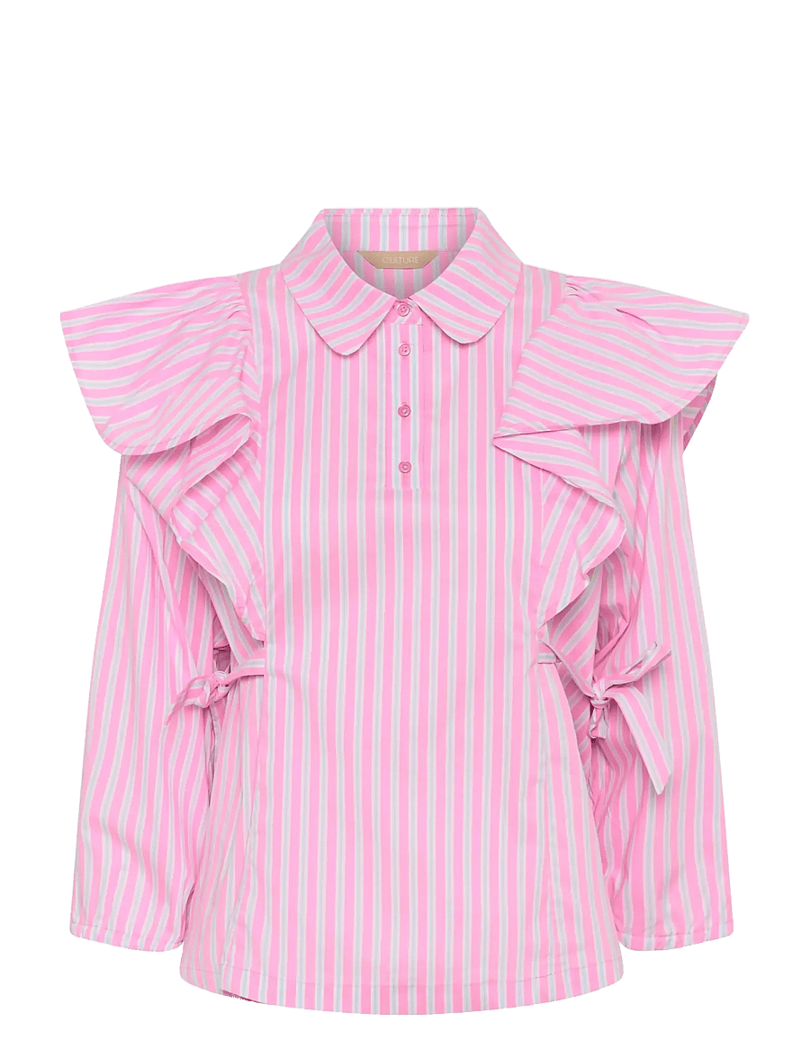Culture - CUart Blouse - langærmede bluser - pink stripe - 1