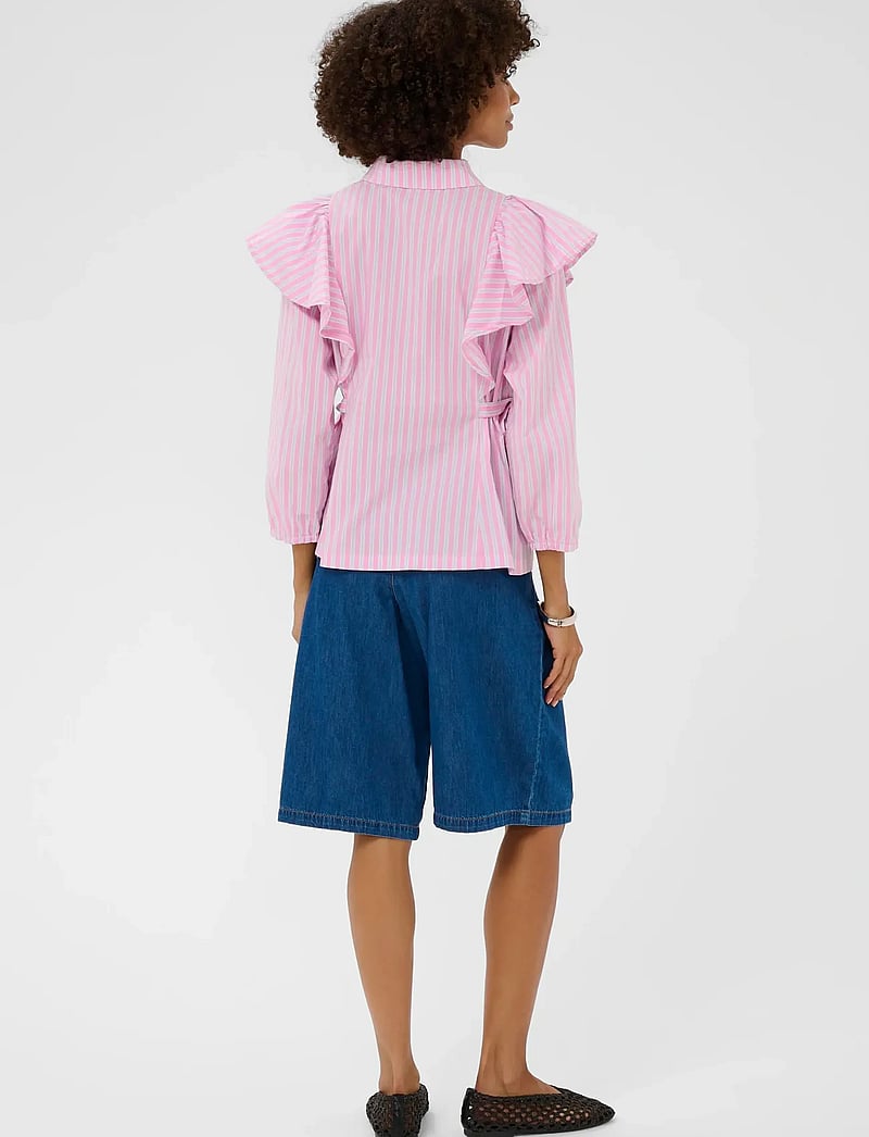 Culture - CUart Blouse - langærmede bluser - pink stripe - 4