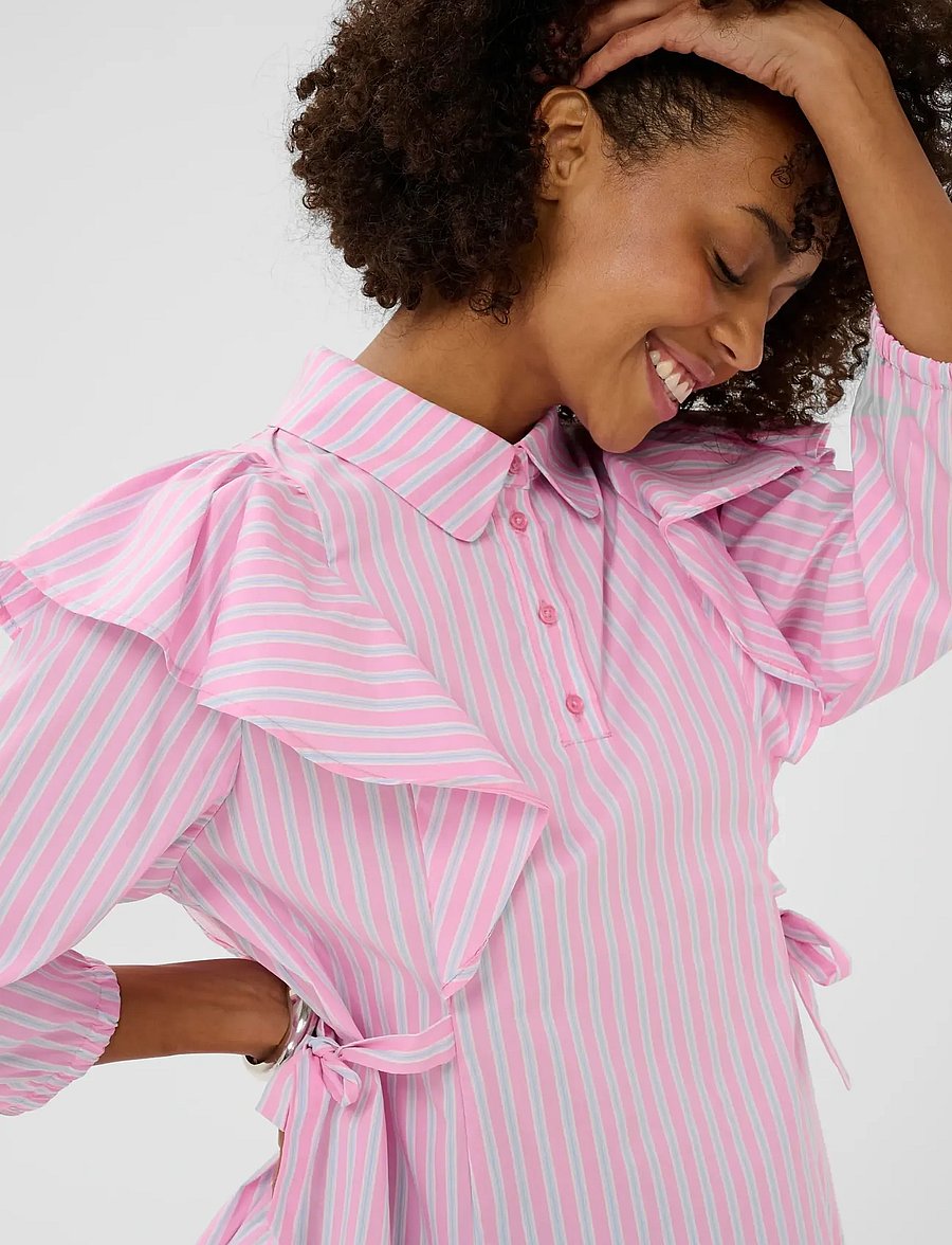 Culture - CUart Blouse - langærmede bluser - pink stripe - 5