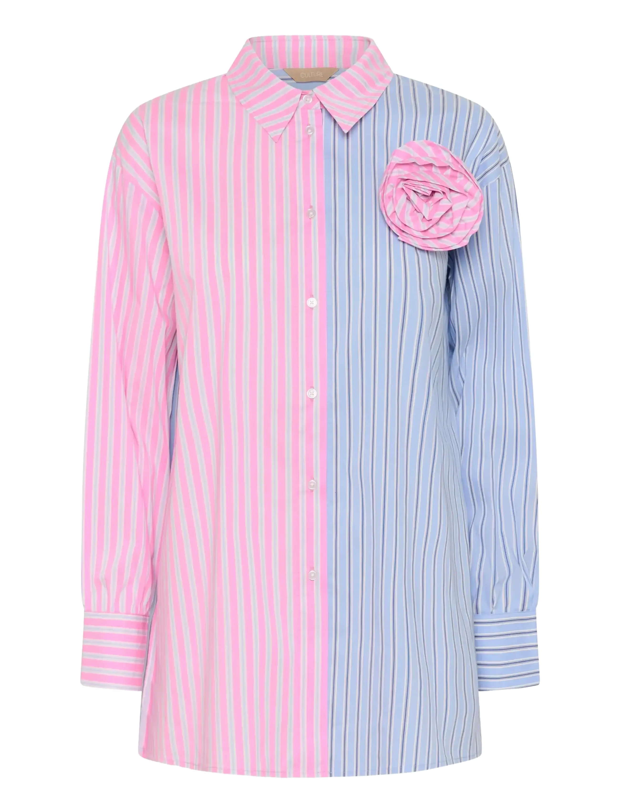 Culture CUart Shirt - Blouses & Shirts - BLUE/PINK STRIPE / multi