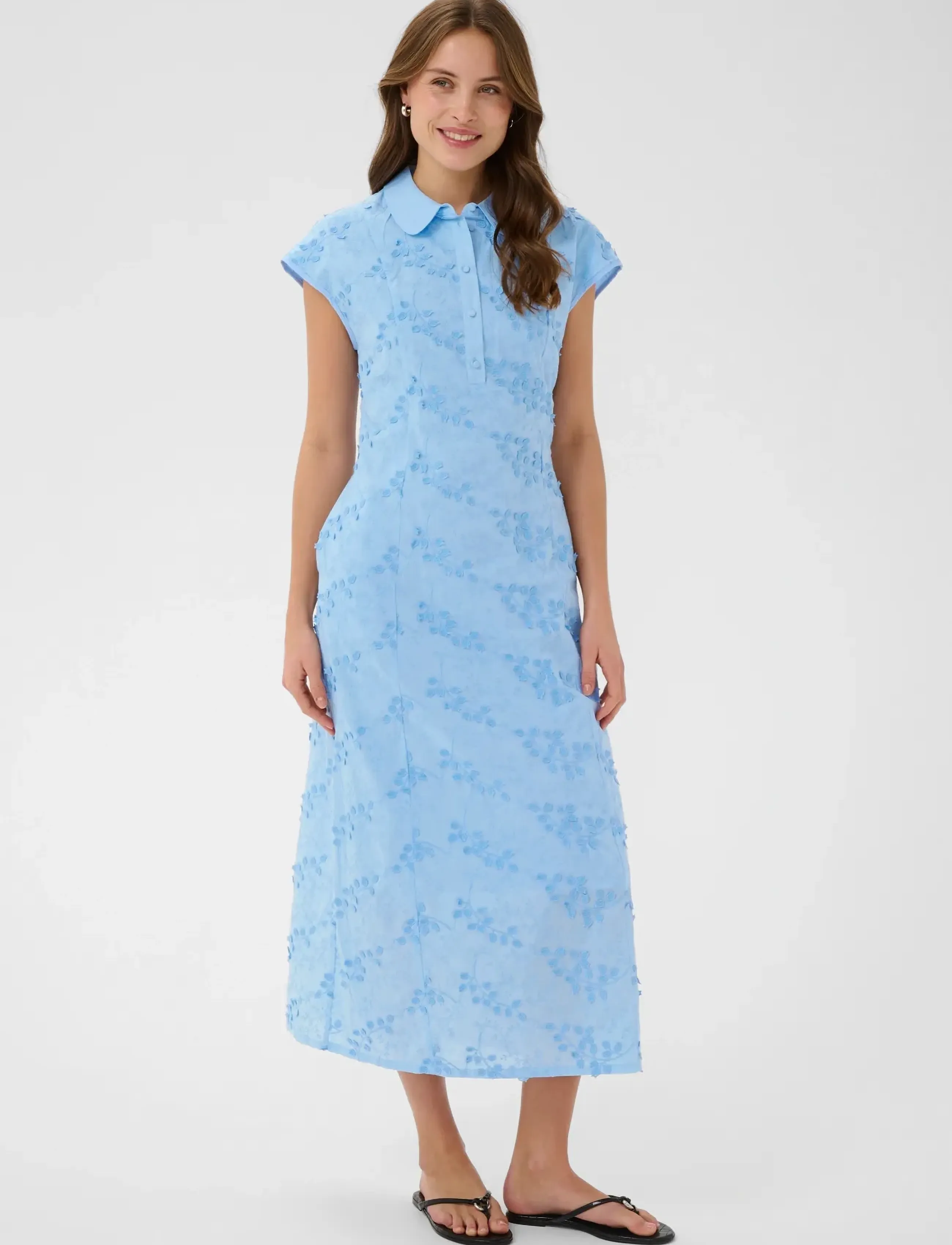 Culture Cumoni Neda Dress, S, Blue, Kjoler > Skjortekjoler, Dame