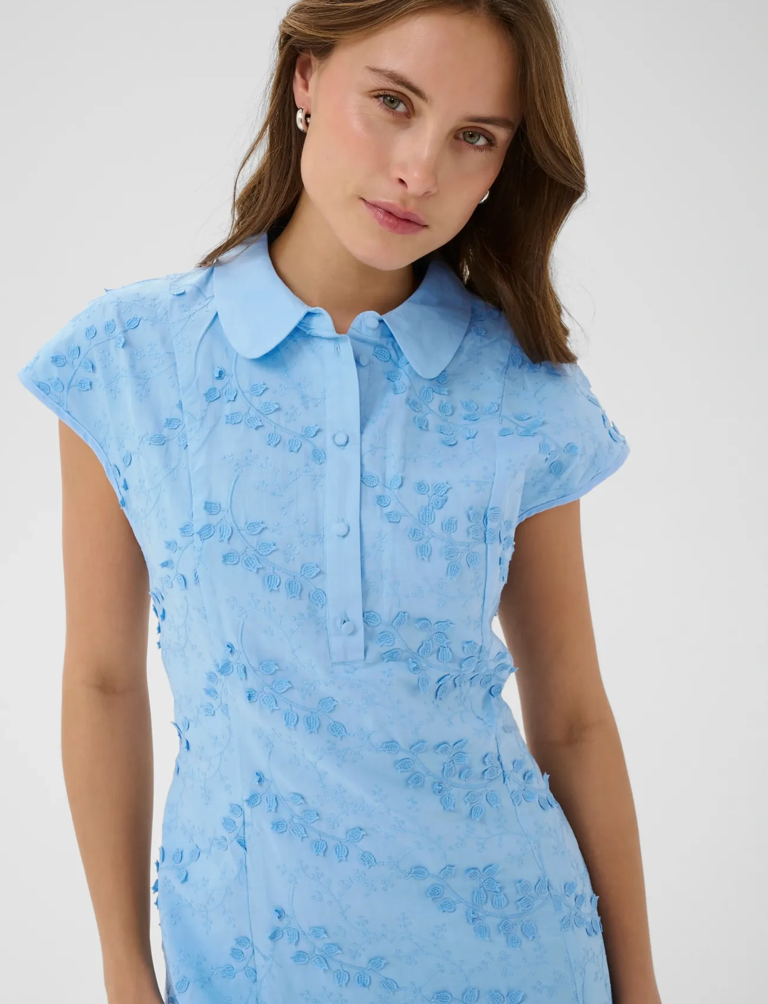 Culture - CUmoni Neda Dress - skjortekjoler - powder blue - 4