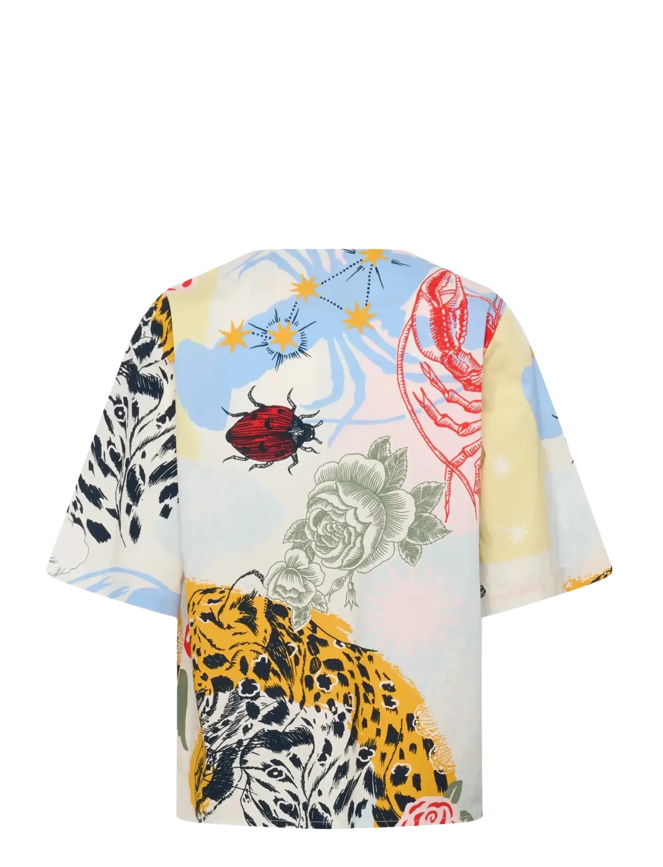Culture - CUashmo Olena SS Blouse - lühikeste varrukatega pluusid - blue/red animal - 2