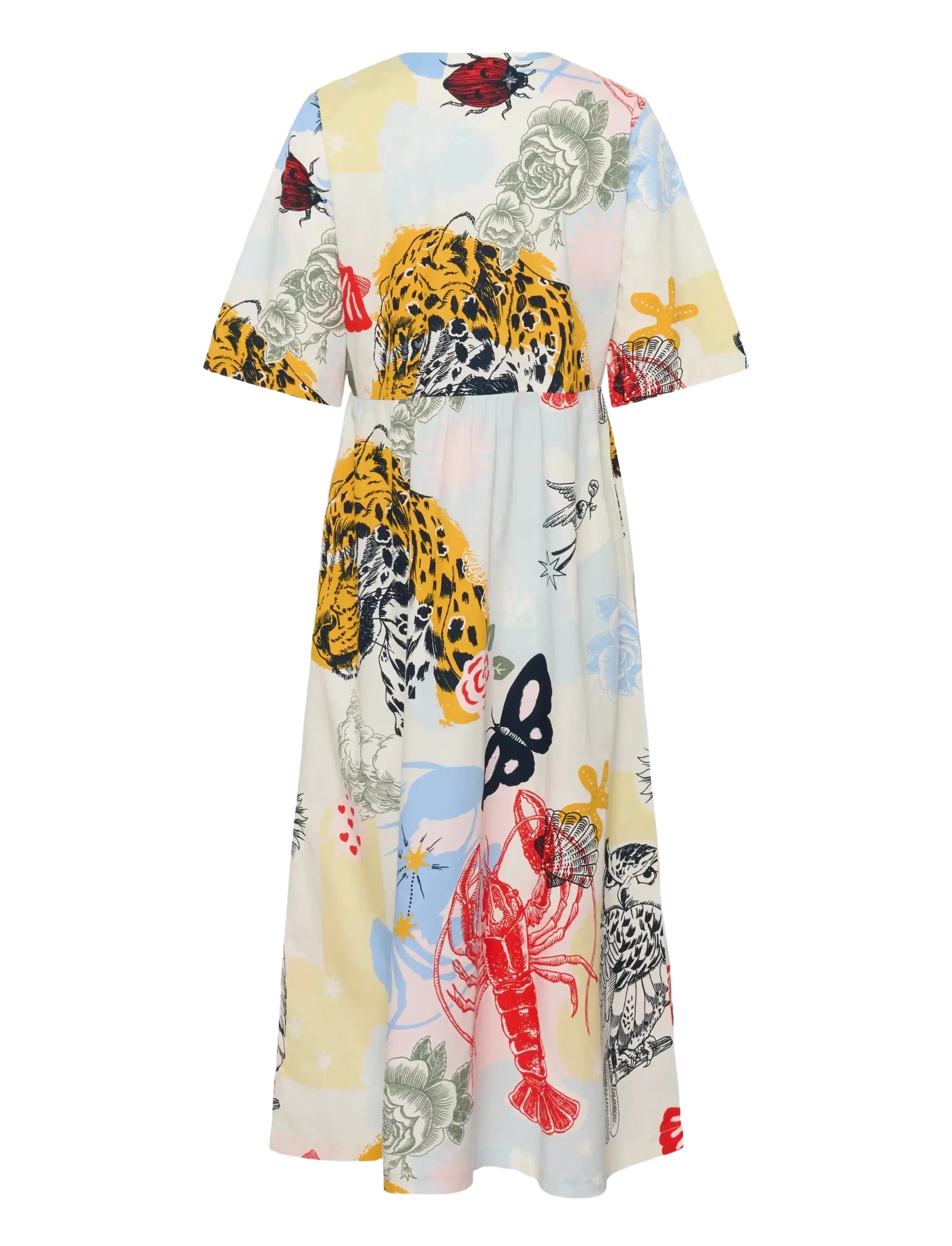 Culture - CUashmo Olena Long Dress - sommarklänningar - blue/red animal - 2
