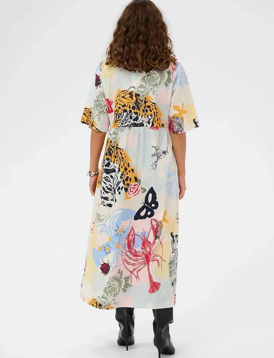 Culture - CUashmo Olena Long Dress - sommerkleider - blue/red animal - 3