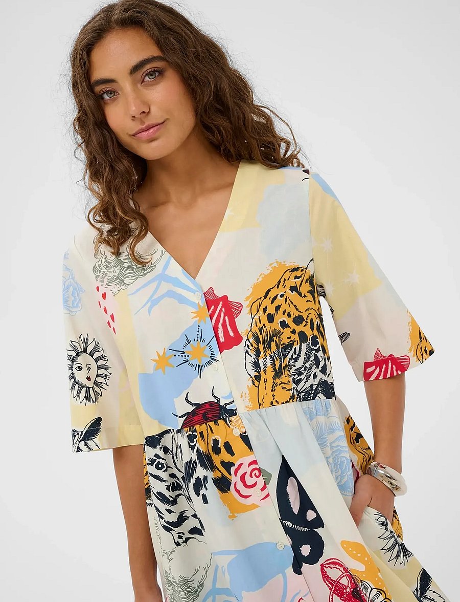 Culture - CUashmo Olena Long Dress - sommerkleider - blue/red animal - 4