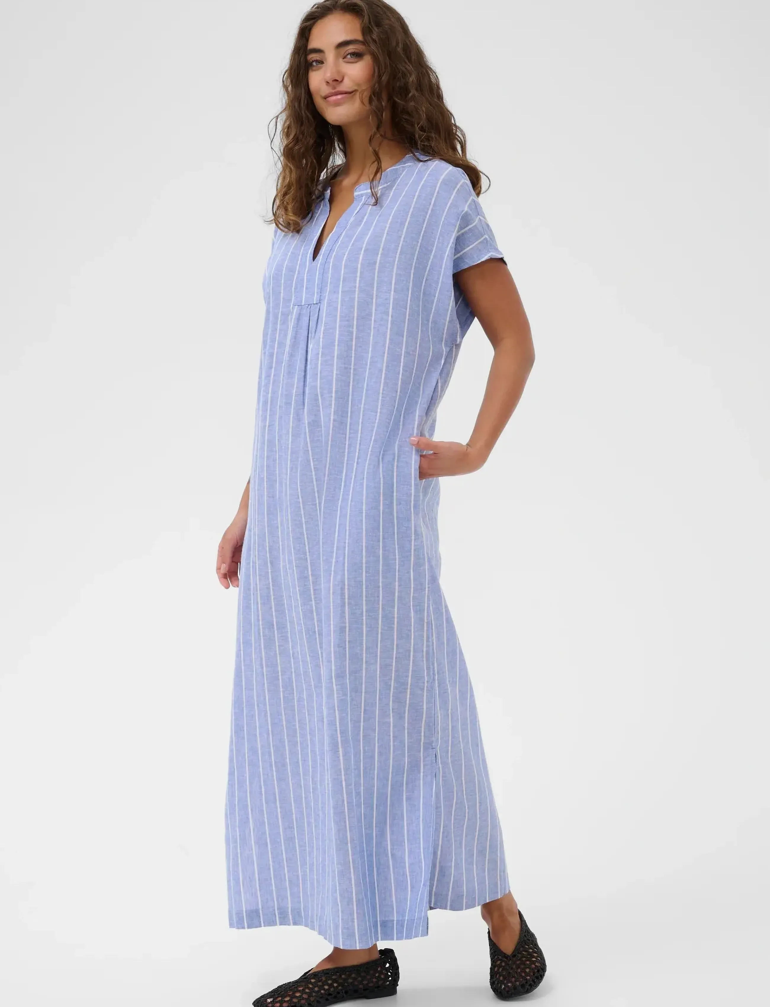 Culture CUarletty Dress - Inspiration - POWDER BLUE/GARDENIA STRIPE / multi