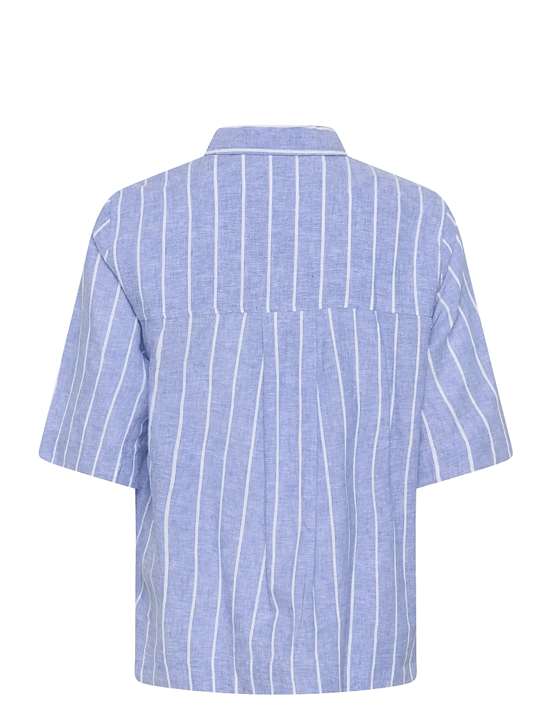 Culture - CUarletty Shirt - kortærmede skjorter - powder blue/gardenia stripe - 2