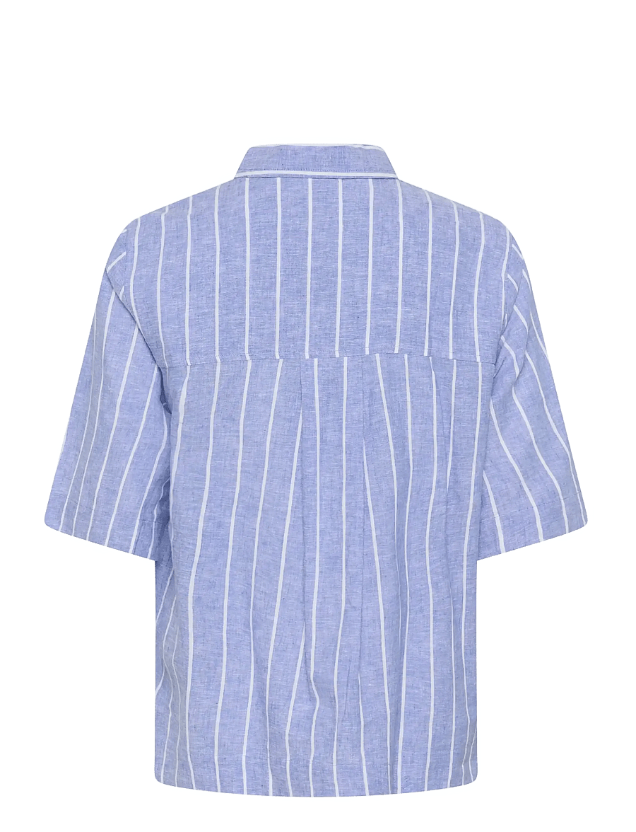 Culture - CUarletty Shirt - kurzärmlige hemden - powder blue/gardenia stripe - 2