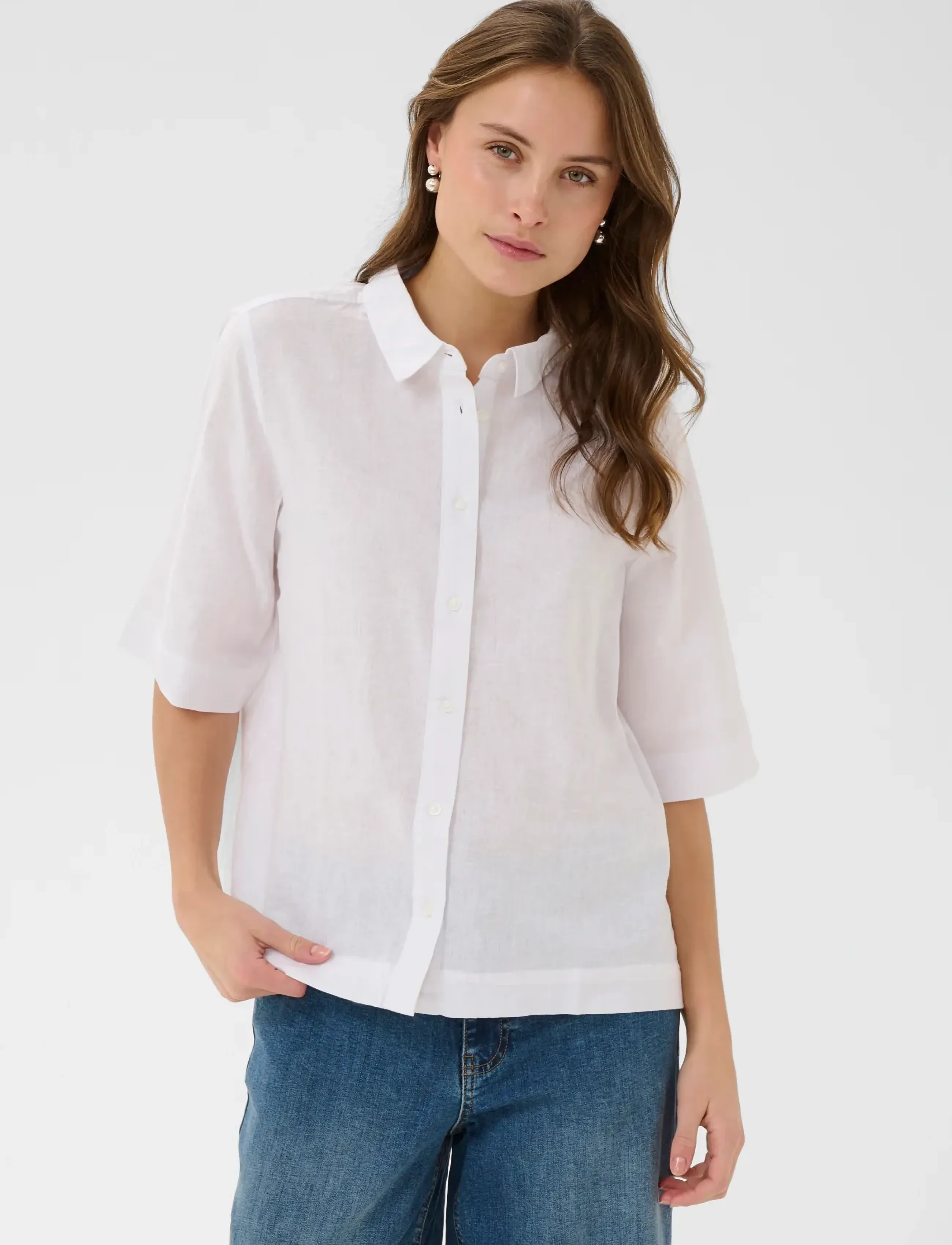 Culture Cuarletty Shirt, Kvinder, Kortærmet Skjorte, Hvid, Str: M