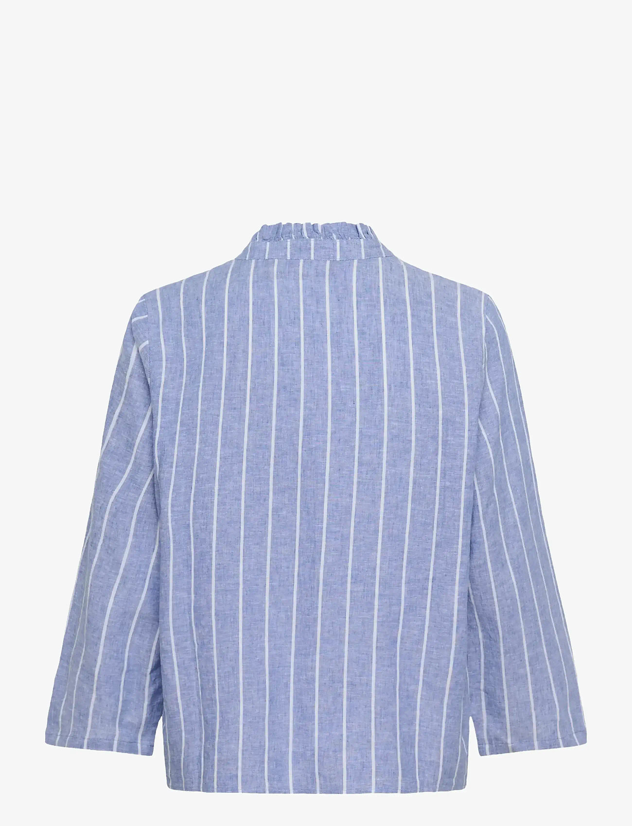 Culture - CUarletty Blouse - hørskjorter - powder blue/gardenia stripe - 2