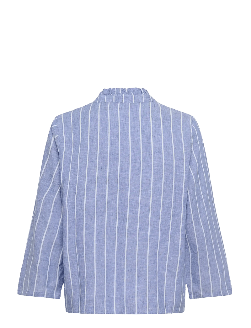 Culture - CUarletty Blouse - hørskjorter - powder blue/gardenia stripe - 2