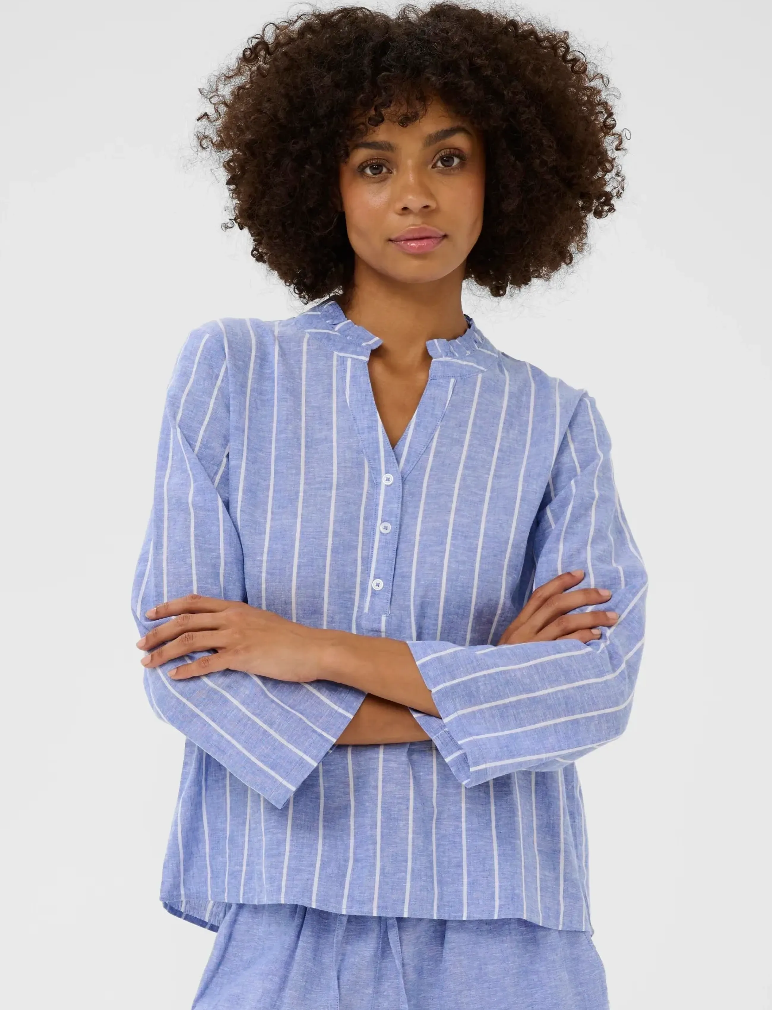 Culture Cuarletty Blouse, XXL, Shirts, Mehrfarbig/gemustert - Linen Frauen