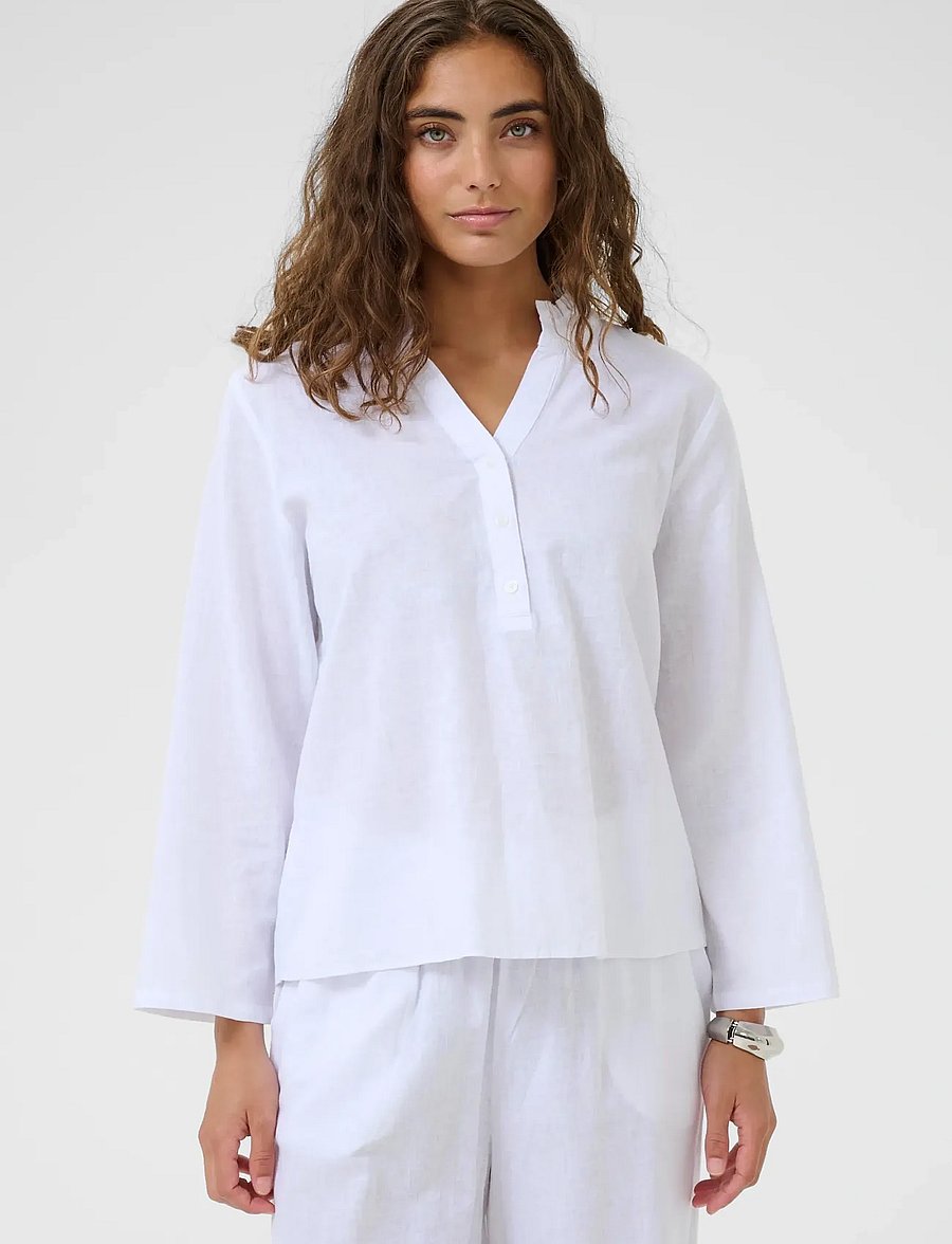 Culture - CUarletty Blouse - hørskjorter - spring gardenia - 0