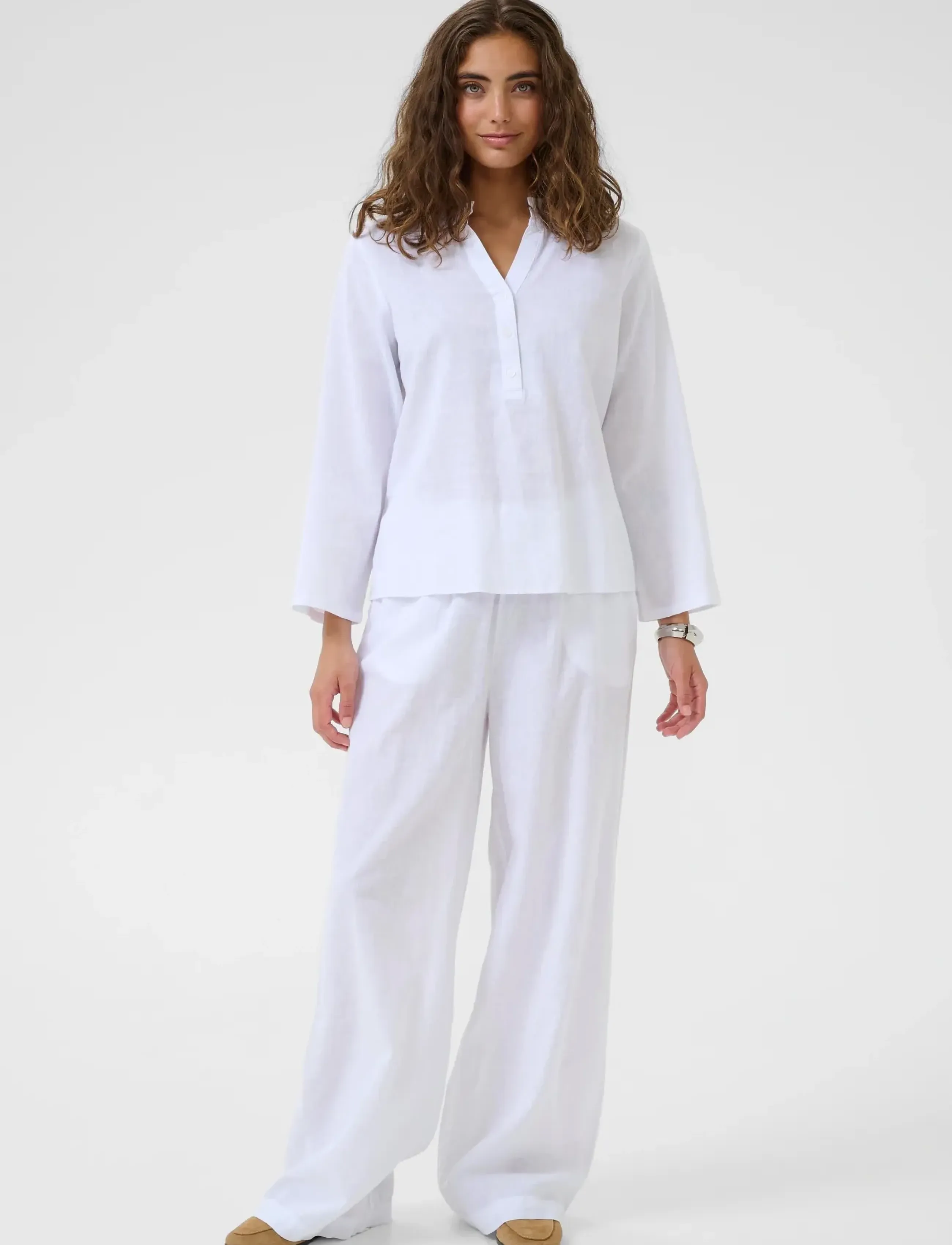 Culture - CUarletty Blouse - hørskjorter - spring gardenia - 3