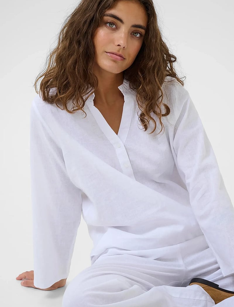 Culture - CUarletty Blouse - hørskjorter - spring gardenia - 5