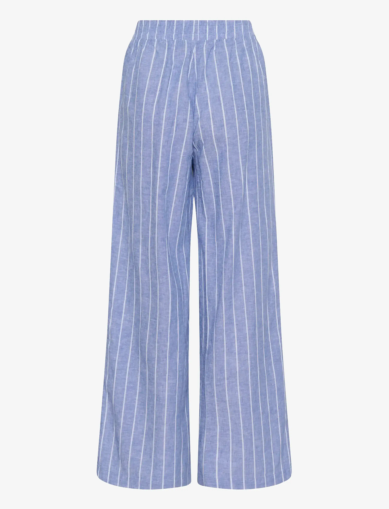 Culture - CUarletty Pants - leinenhosen - powder blue/gardenia stripe - 2