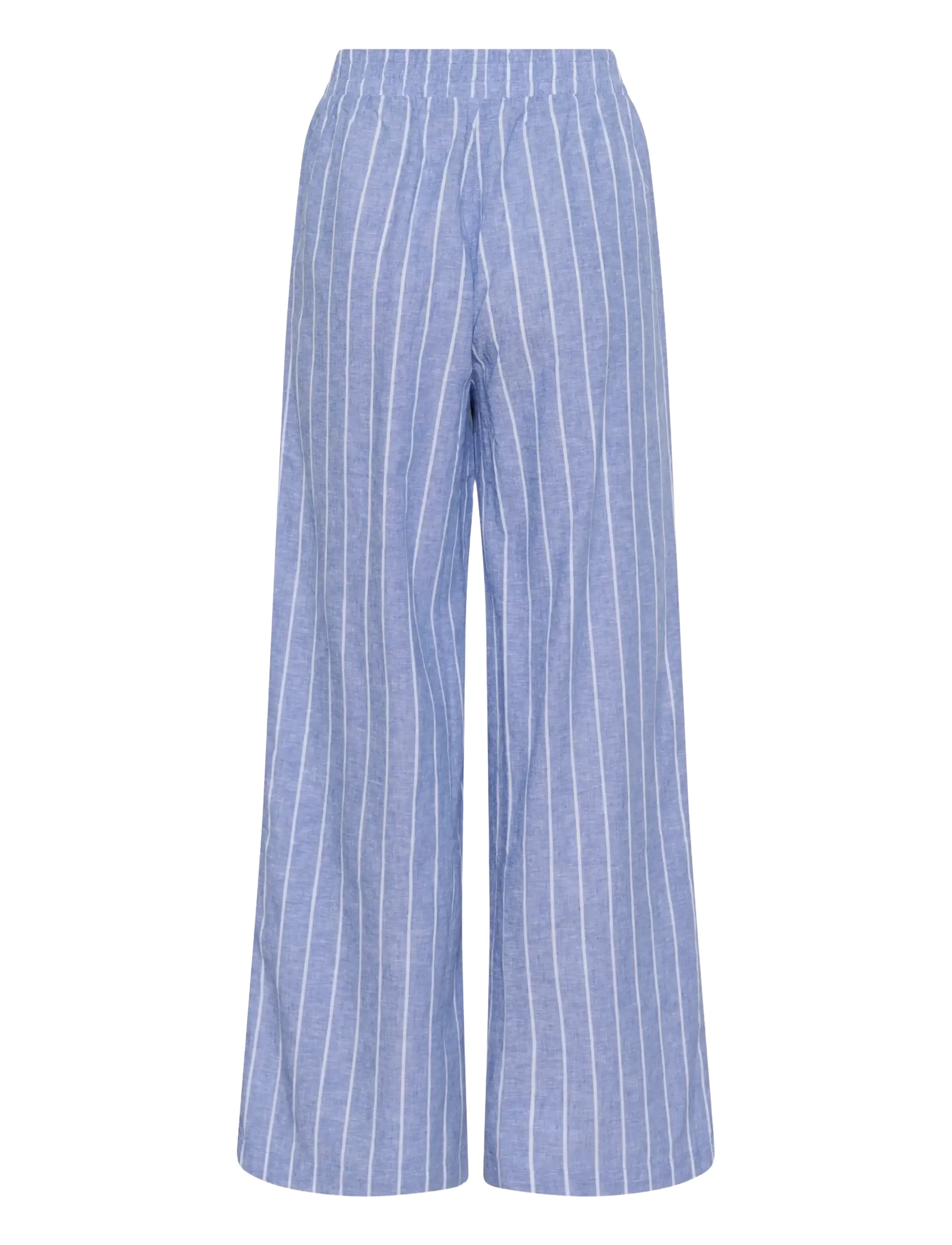 Culture - CUarletty Pants - hørbukser - powder blue/gardenia stripe - 2