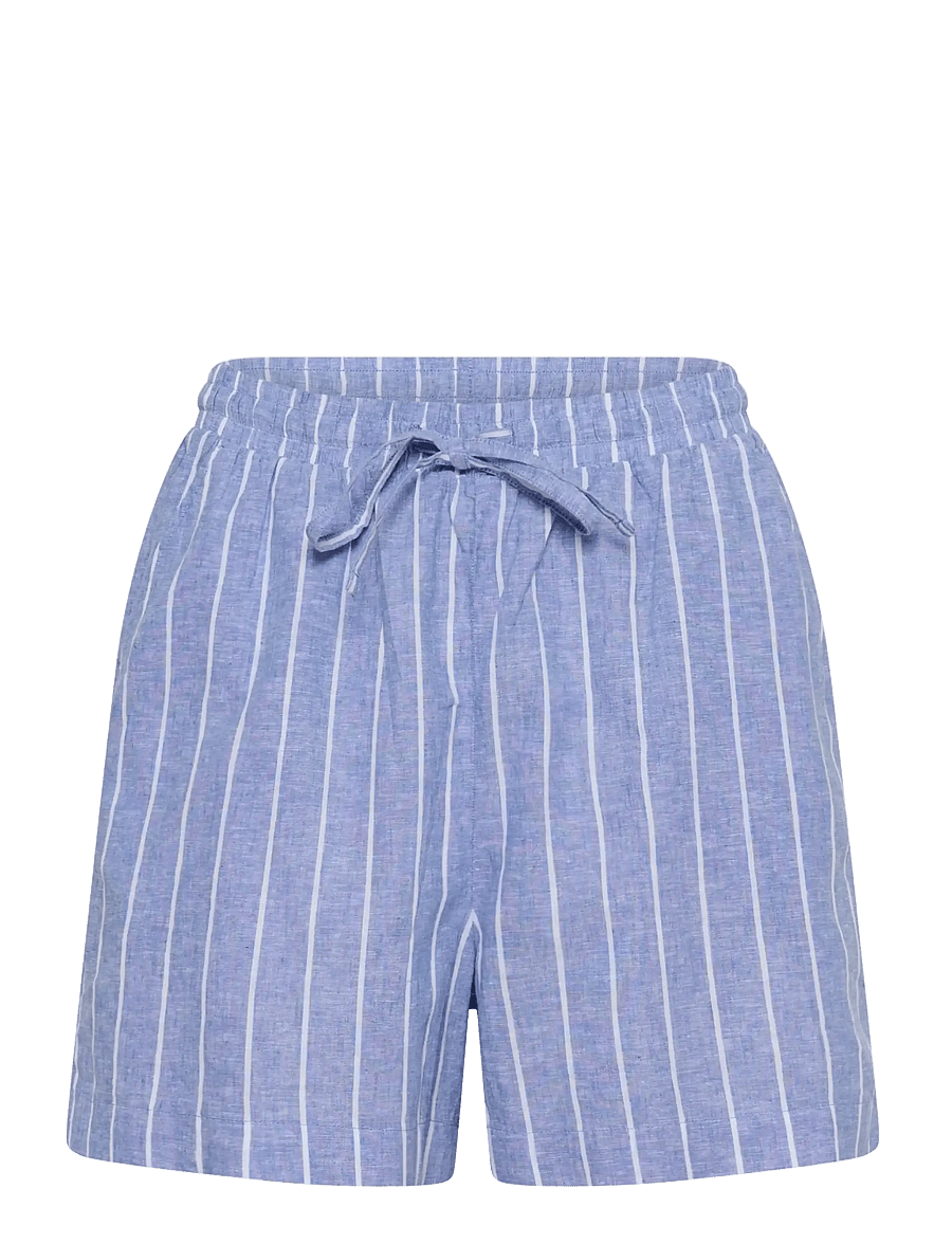 Culture - CUarletty Shorts - hørshorts - powder blue/gardenia stripe - 1