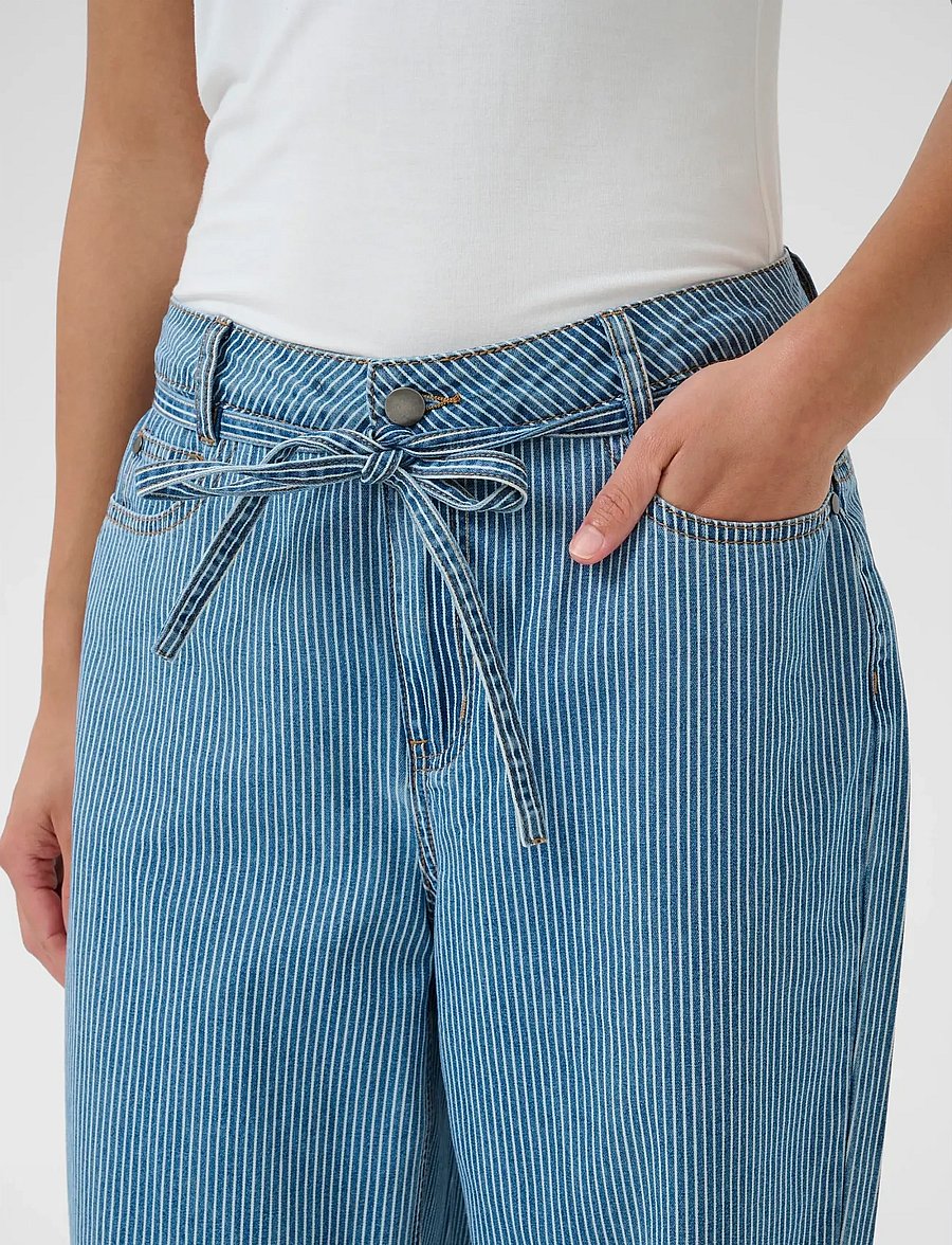 Culture - CUayna Barrel Pants - straight jeans - blue/white stripe - 5