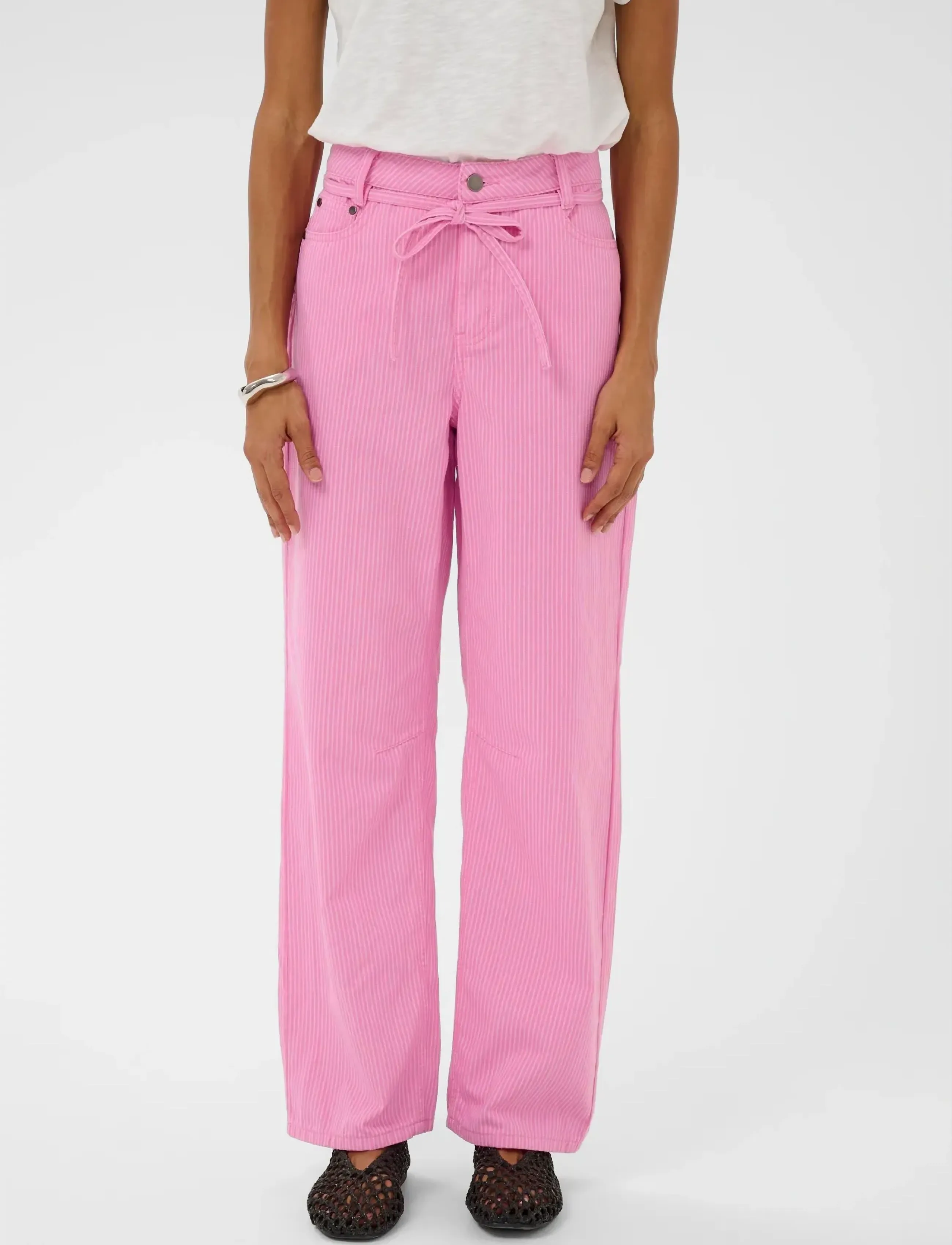 Culture CUayna Barrel Pants - Ostja valik - PINK STRIPE / pink/rose