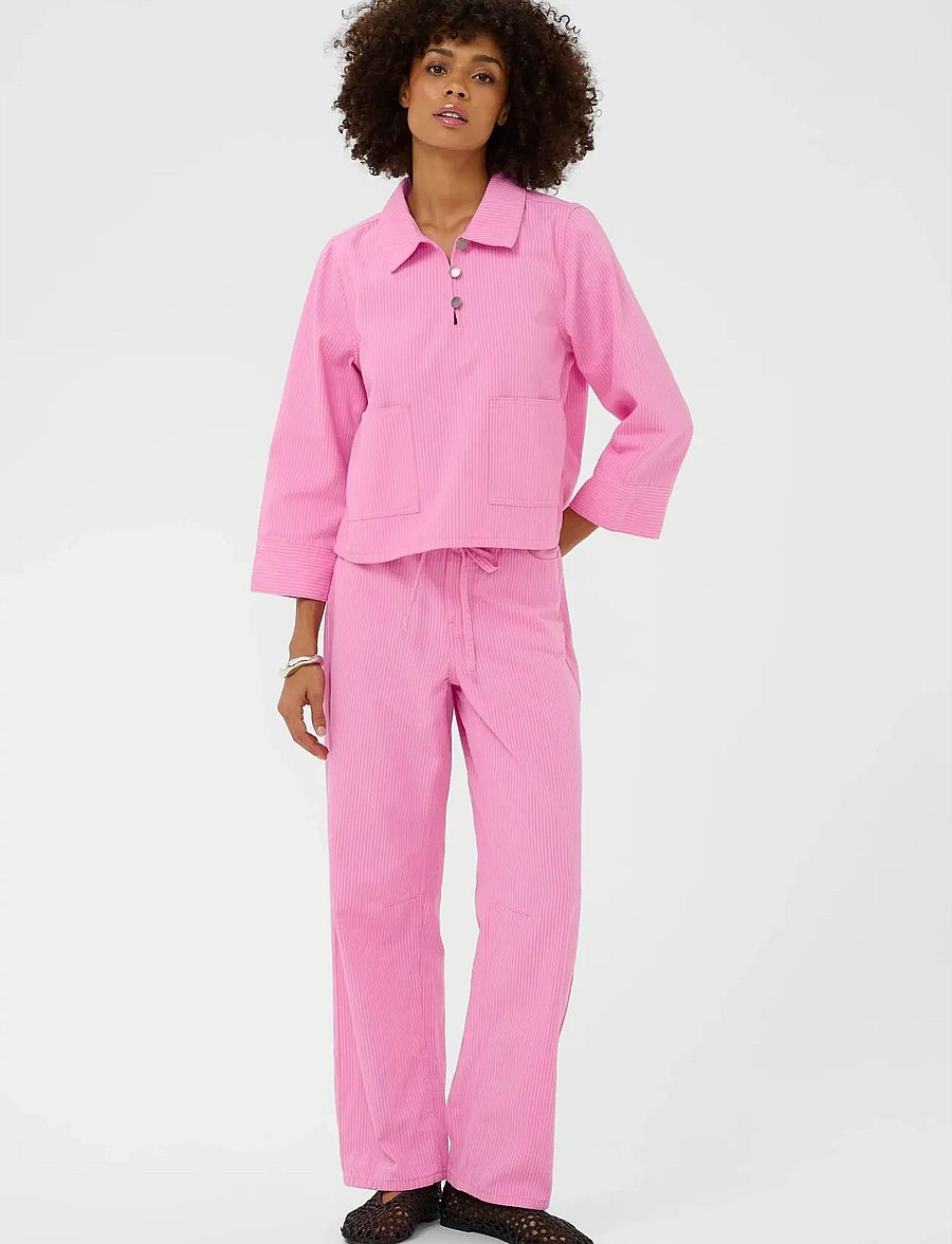 Culture - CUayna Barrel Pants - suorat farkut - pink stripe - 3