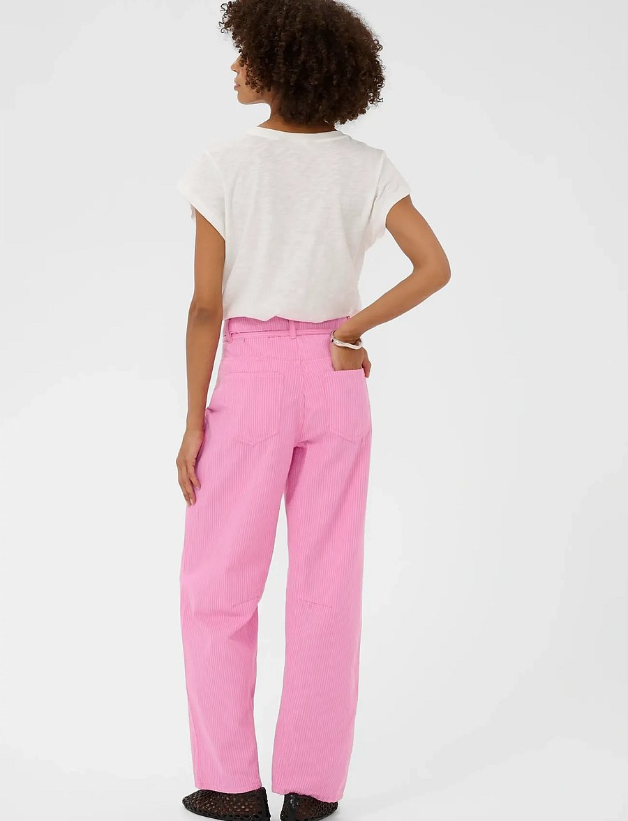 Culture - CUayna Barrel Pants - suorat farkut - pink stripe - 4