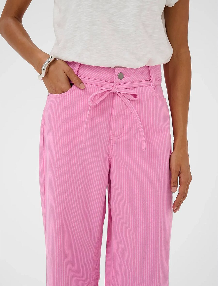 Culture - CUayna Barrel Pants - suorat farkut - pink stripe - 5