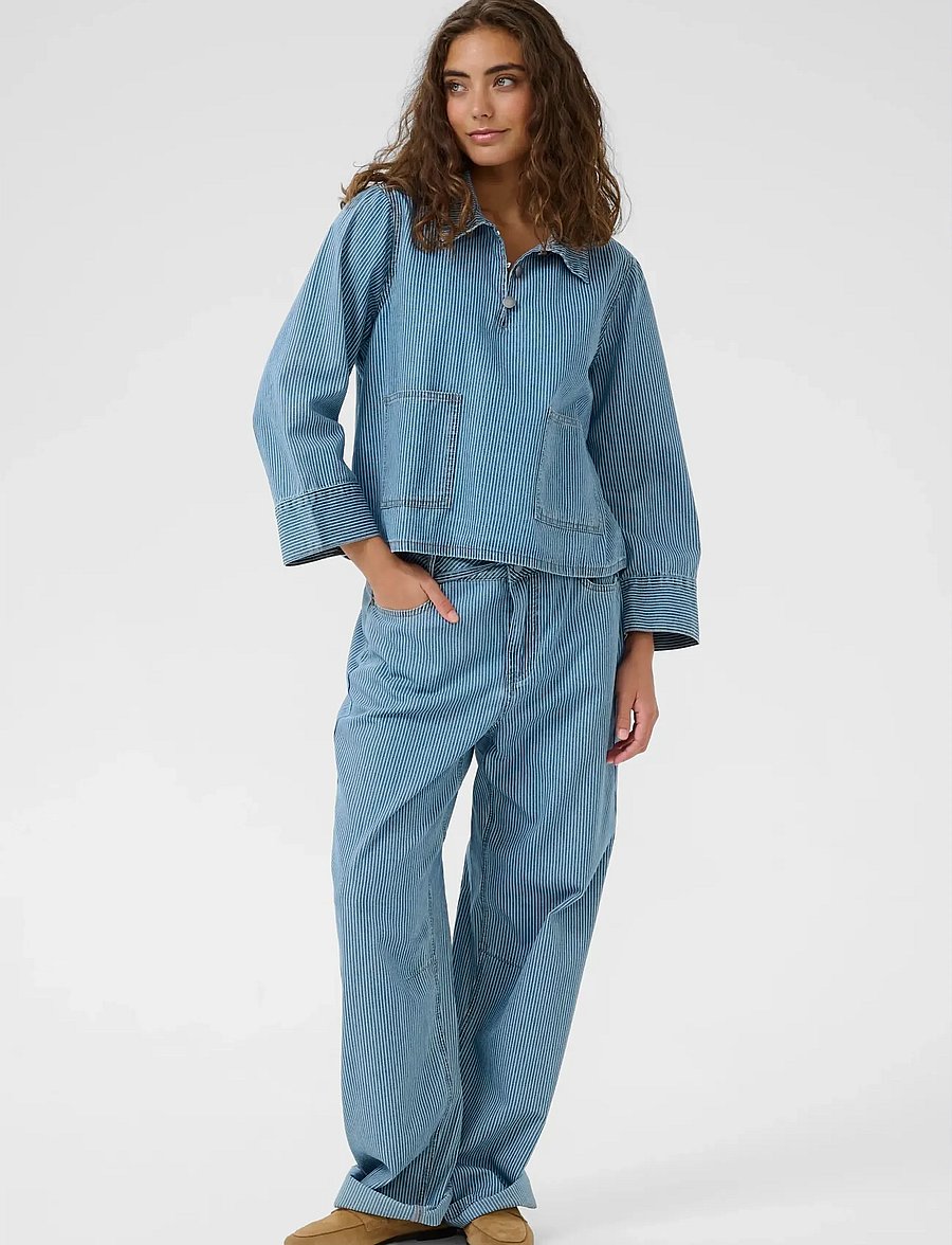 Culture - CUayna Shirtjacket - denim shirts - blue/white stripe - 3
