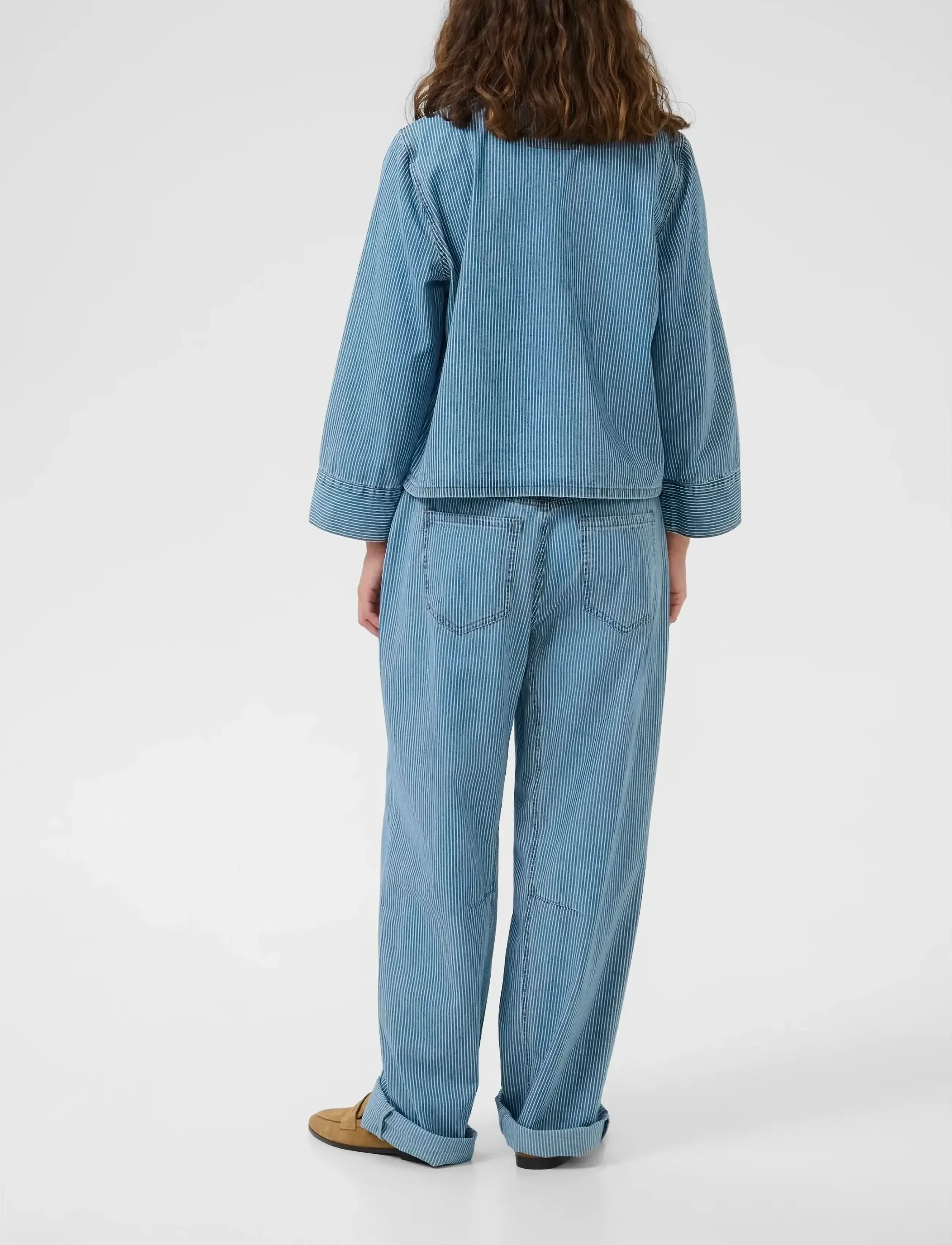 Culture - CUayna Shirtjacket - farkkupaidat - blue/white stripe - 4
