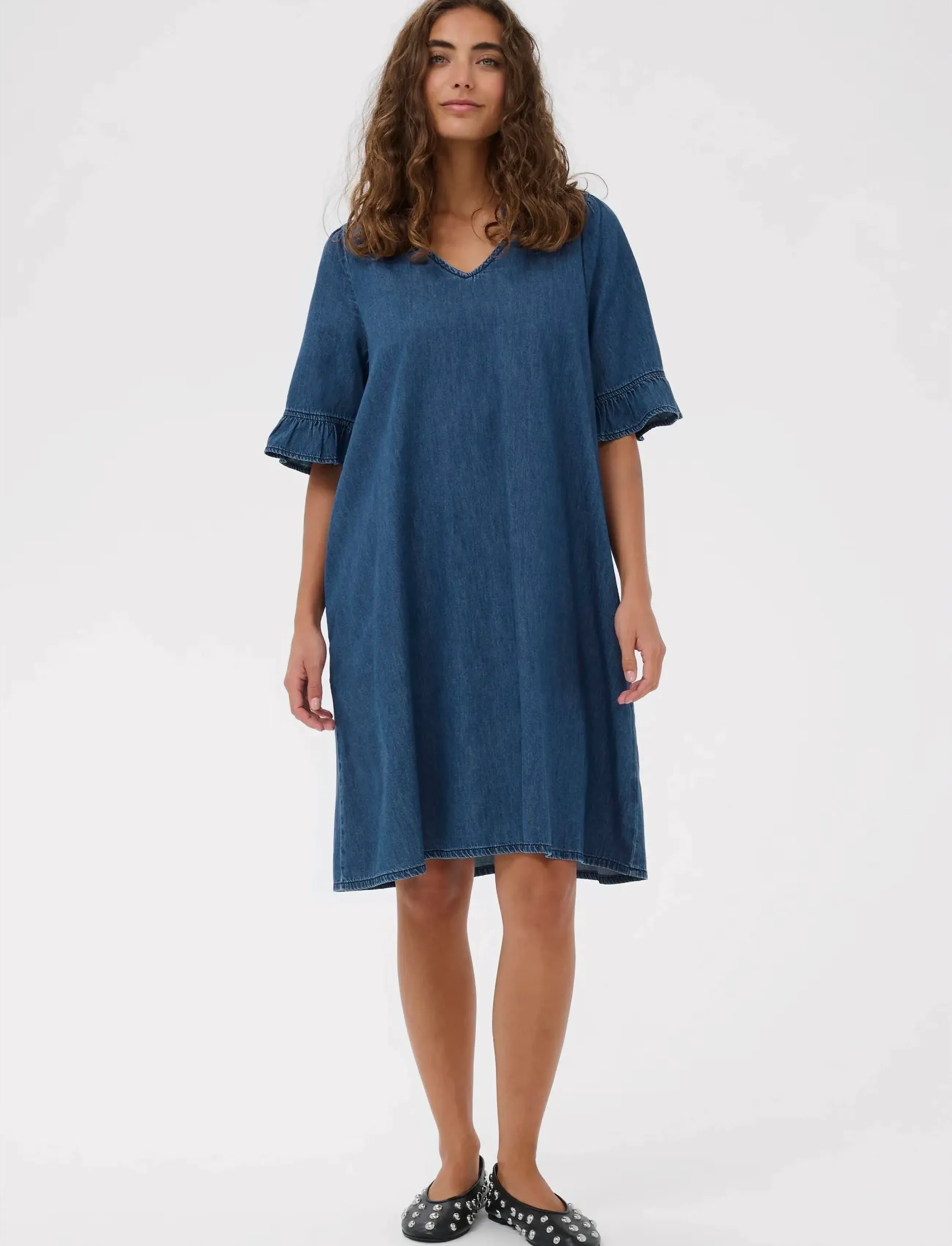 Culture - CUlava Arpa Dress - vasarinės suknelės - dark blue wash - 2