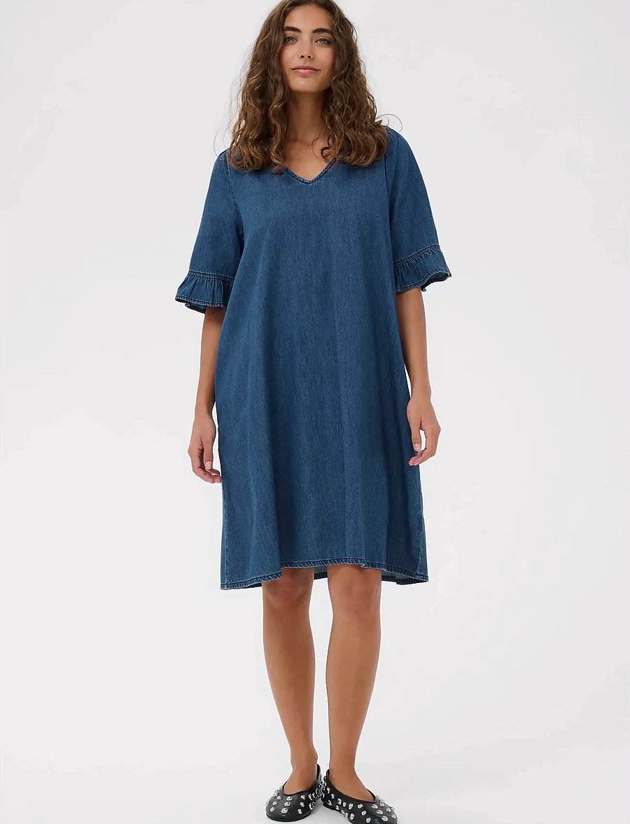 Culture - CUlava Arpa Dress - sommerkleider - dark blue wash - 2