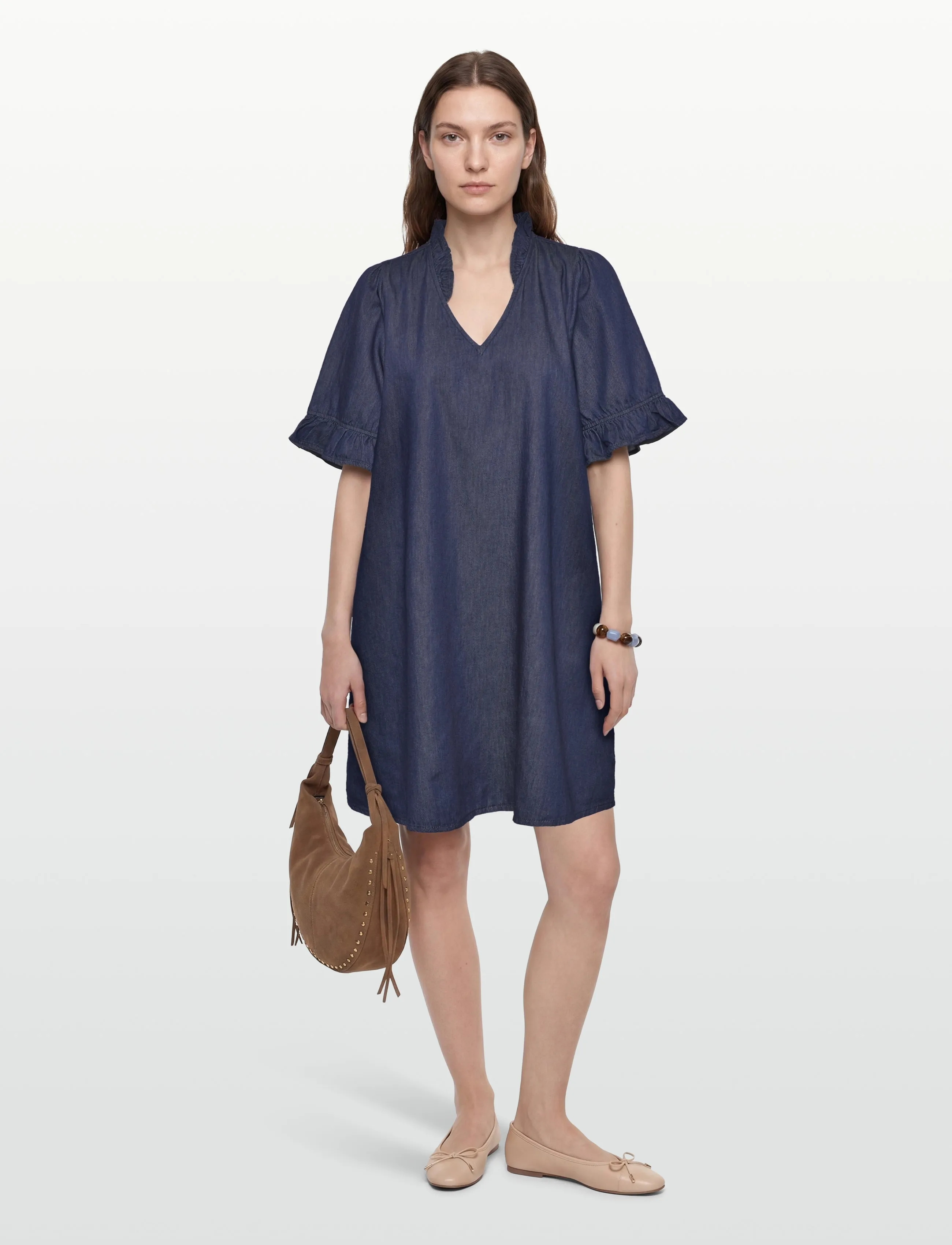 Culture CUlava Arpa Dress - Midi-jurken - RINSE WASH / navy