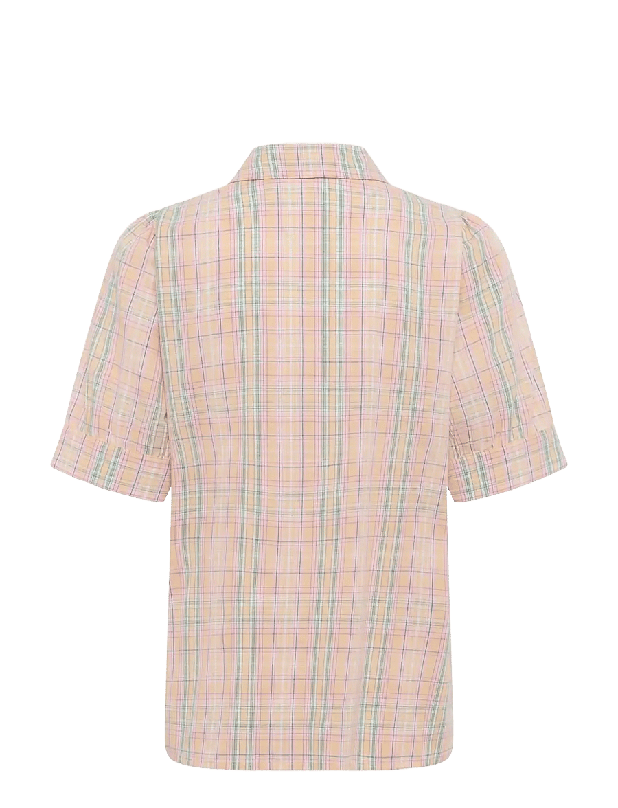Culture - CUjada Shirt - kurzärmlige hemden - yellow check - 1