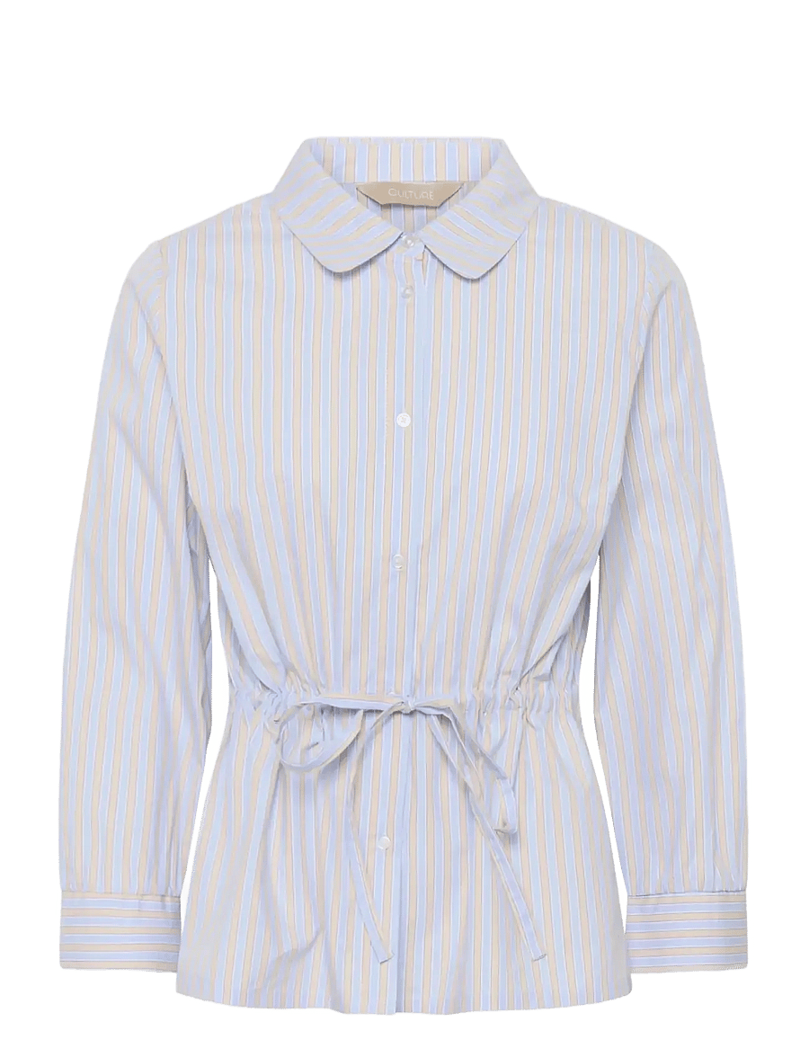 Culture - CUelia Shirt - langärmlige hemden - blue/yellow/white stripe - 1