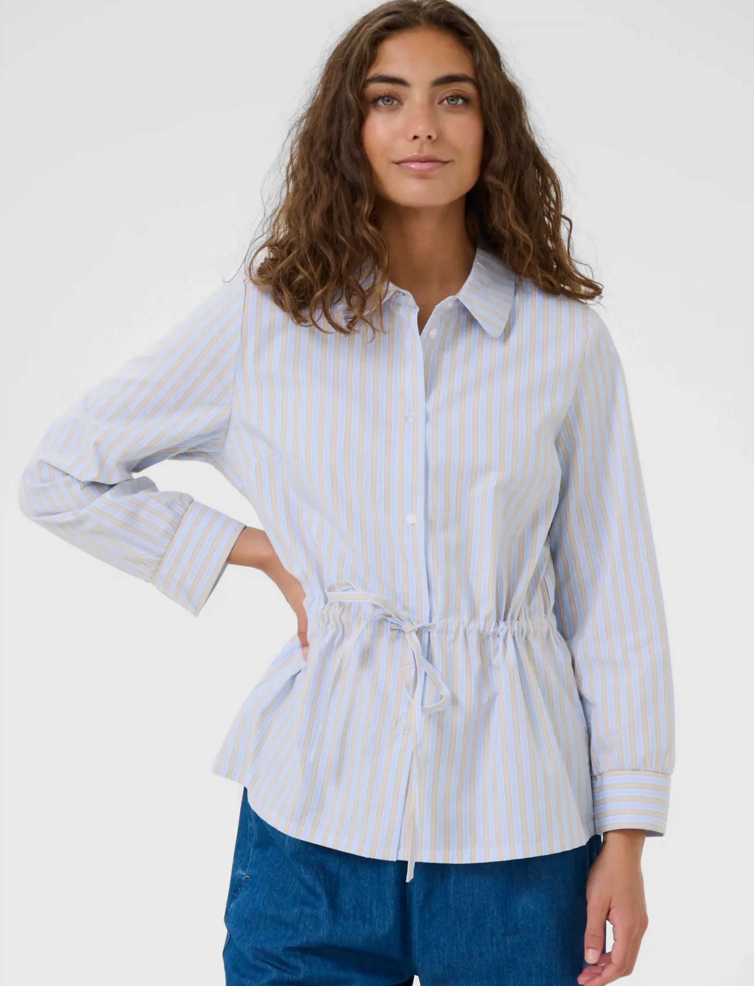 Culture CUelia Shirt - Shirts - BLUE/YELLOW/WHITE STRIPE / blue