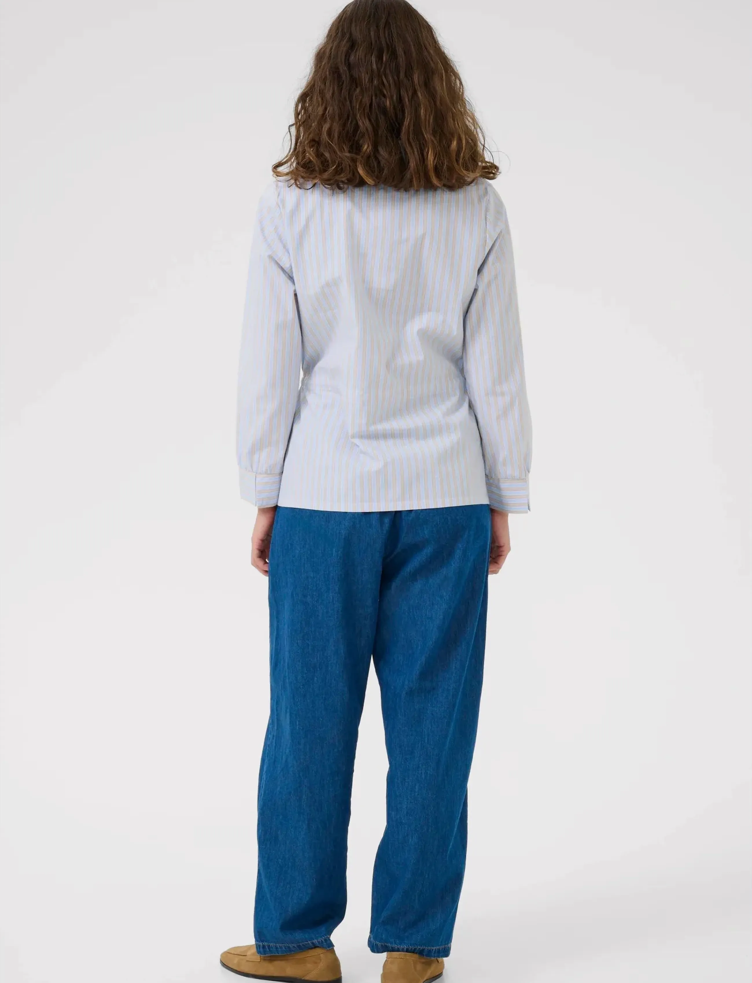 Culture - CUelia Shirt - pikkade varrukatega särgid - blue/yellow/white stripe - 4