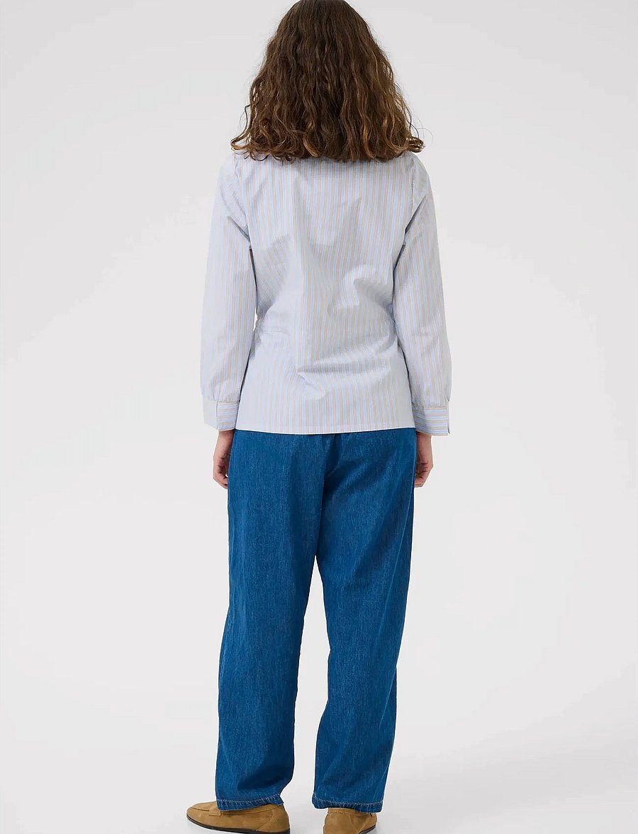 Culture - CUelia Shirt - langärmlige hemden - blue/yellow/white stripe - 4