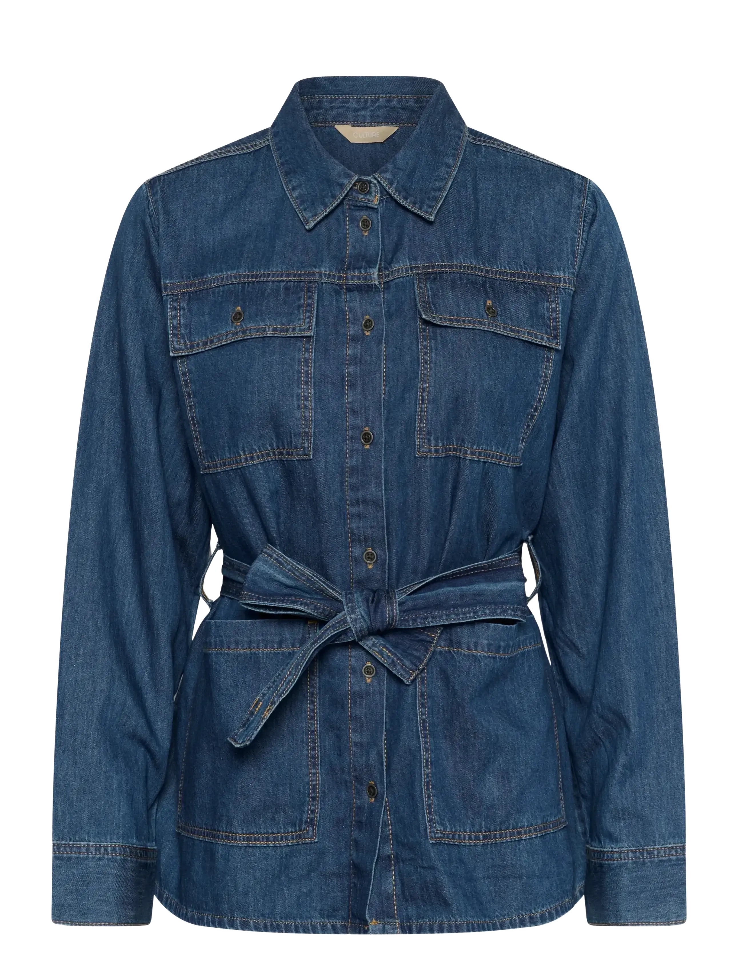 Culture CUlava Arpa Shirt - Kläder - DARK BLUE WASH / blue