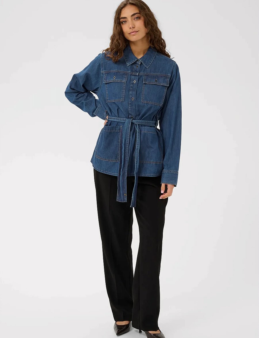 Culture - CUlava Arpa Shirt - denimskjorter - dark blue wash - 3