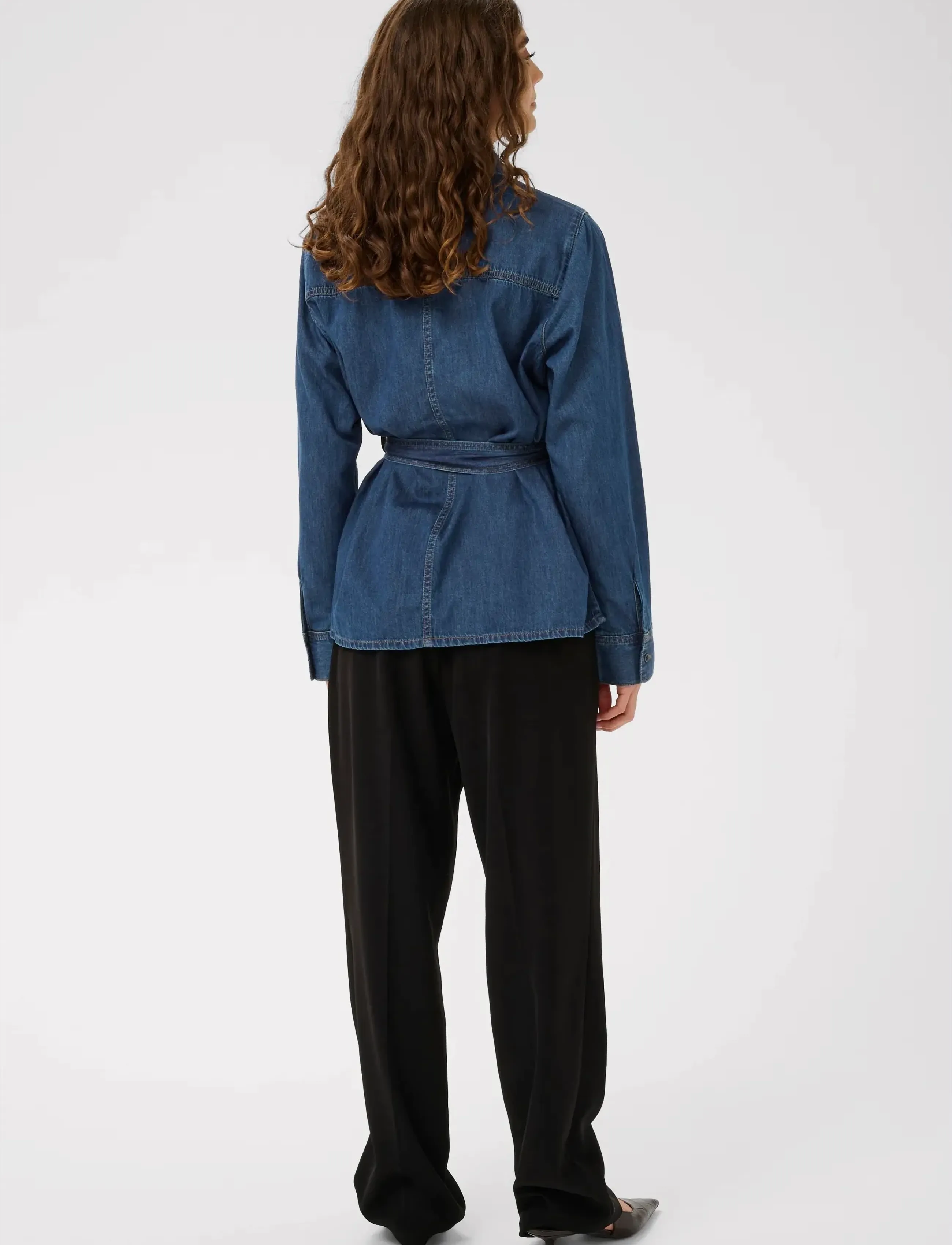 Culture - CUlava Arpa Shirt - denimskjorter - dark blue wash - 4