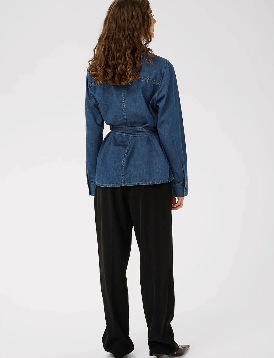 Culture - CUlava Arpa Shirt - denimskjorter - dark blue wash - 4